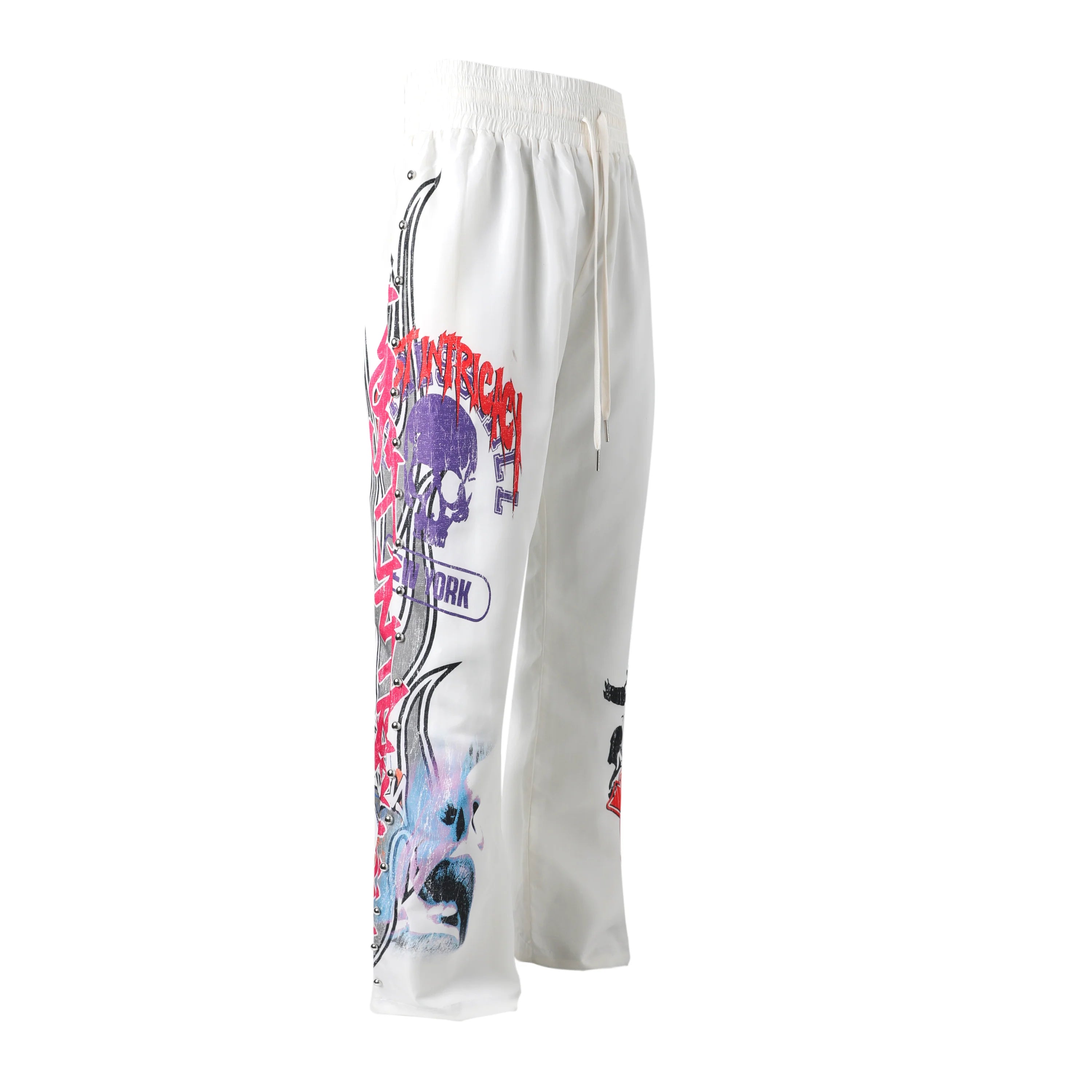Lost Intricacy 'All Over Print' White Sweats