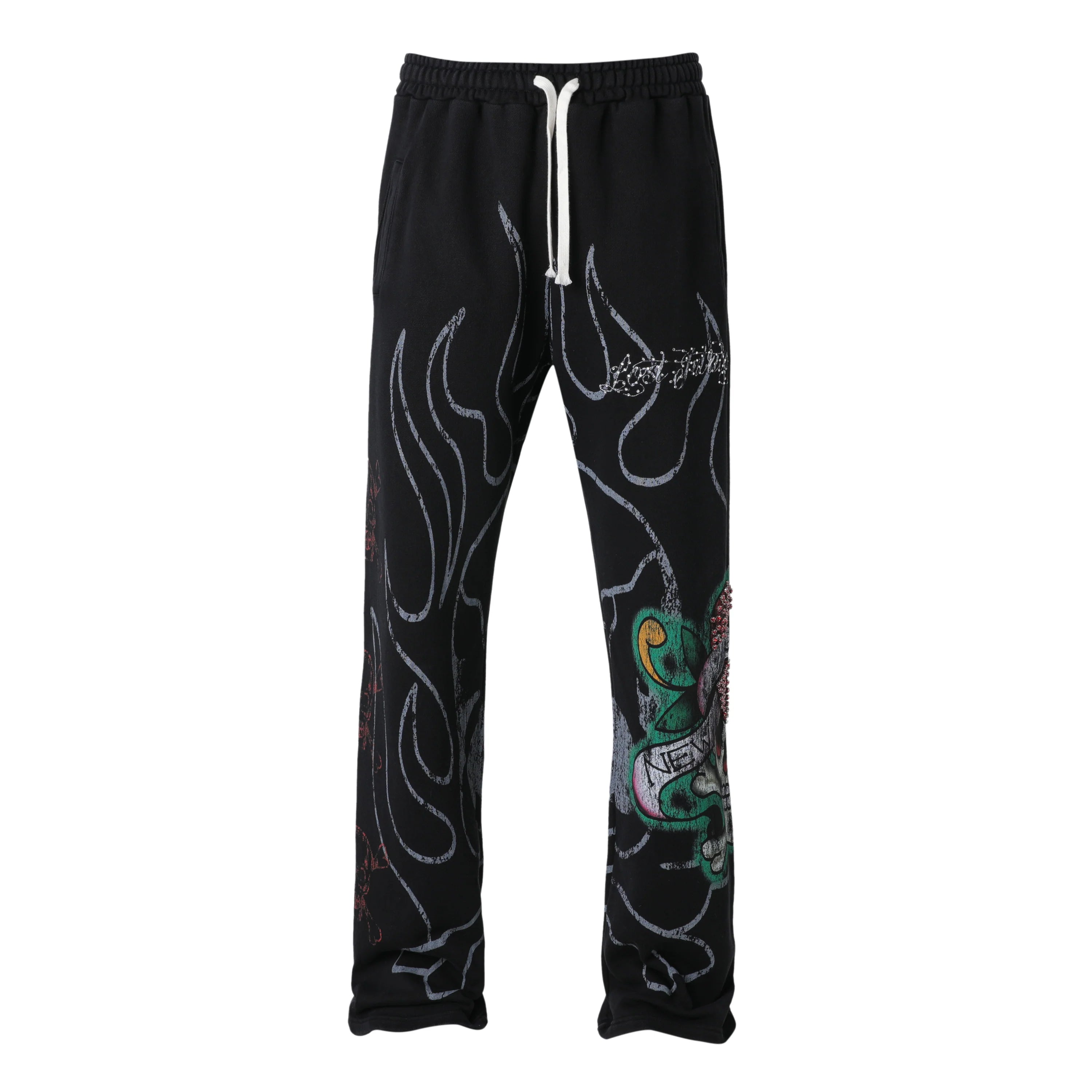 Lost Intricacy 'Ink & Bones' Black Sweats
