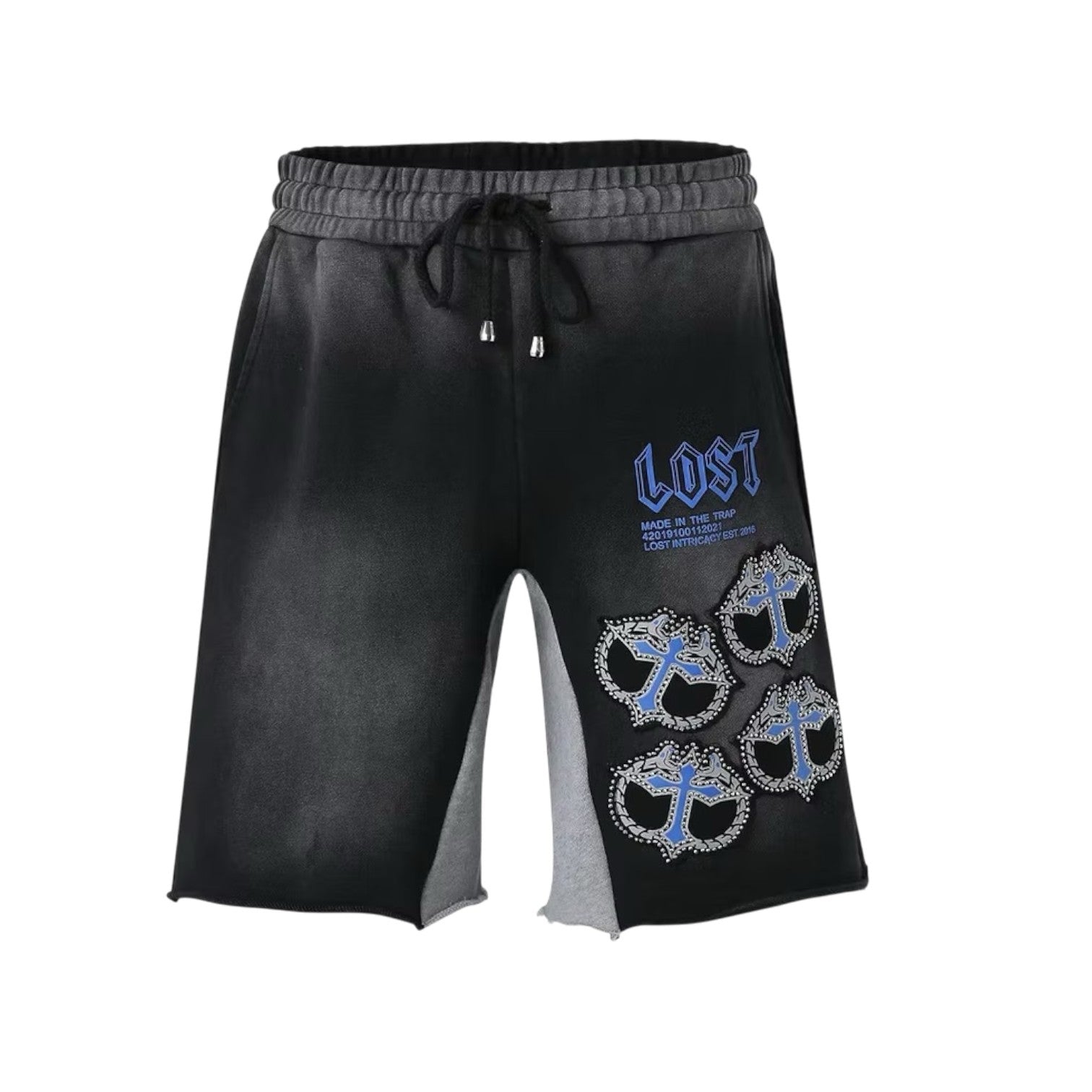 Lost Intricacy 'MITT' Black & Blue Shorts