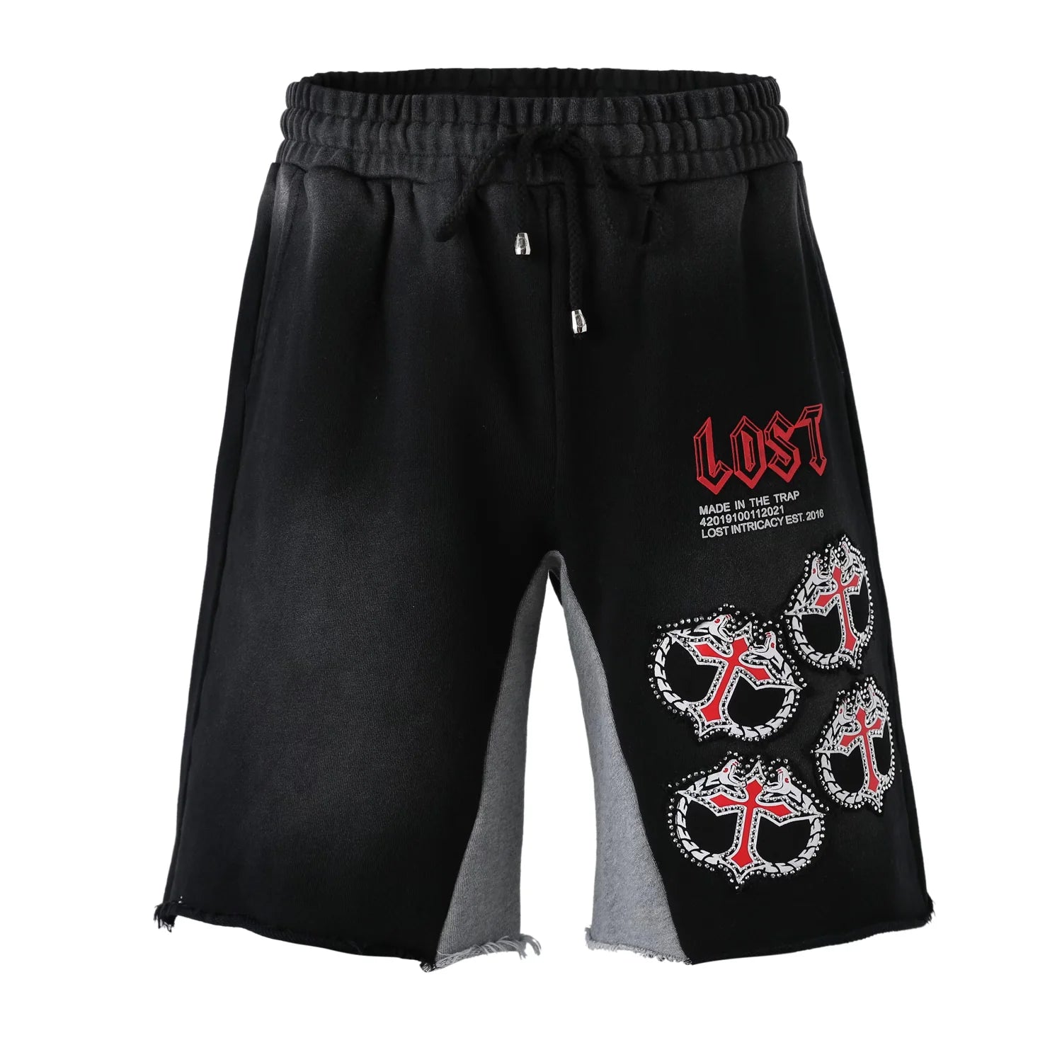 Lost Intricacy 'MITT' Black & Red Shorts