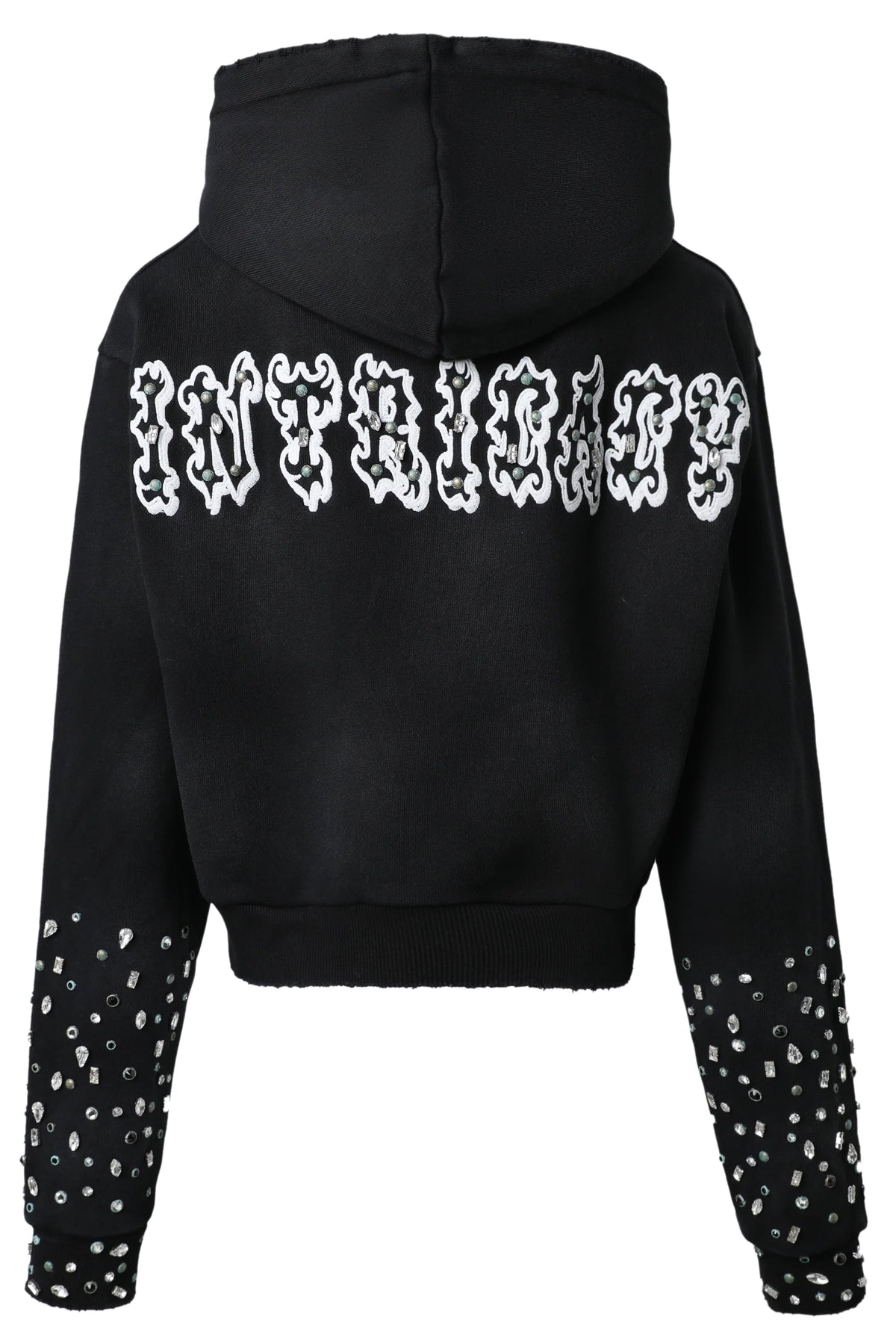 Lost Intricacy 'Patch' Washed Black Zip Up (Womens)