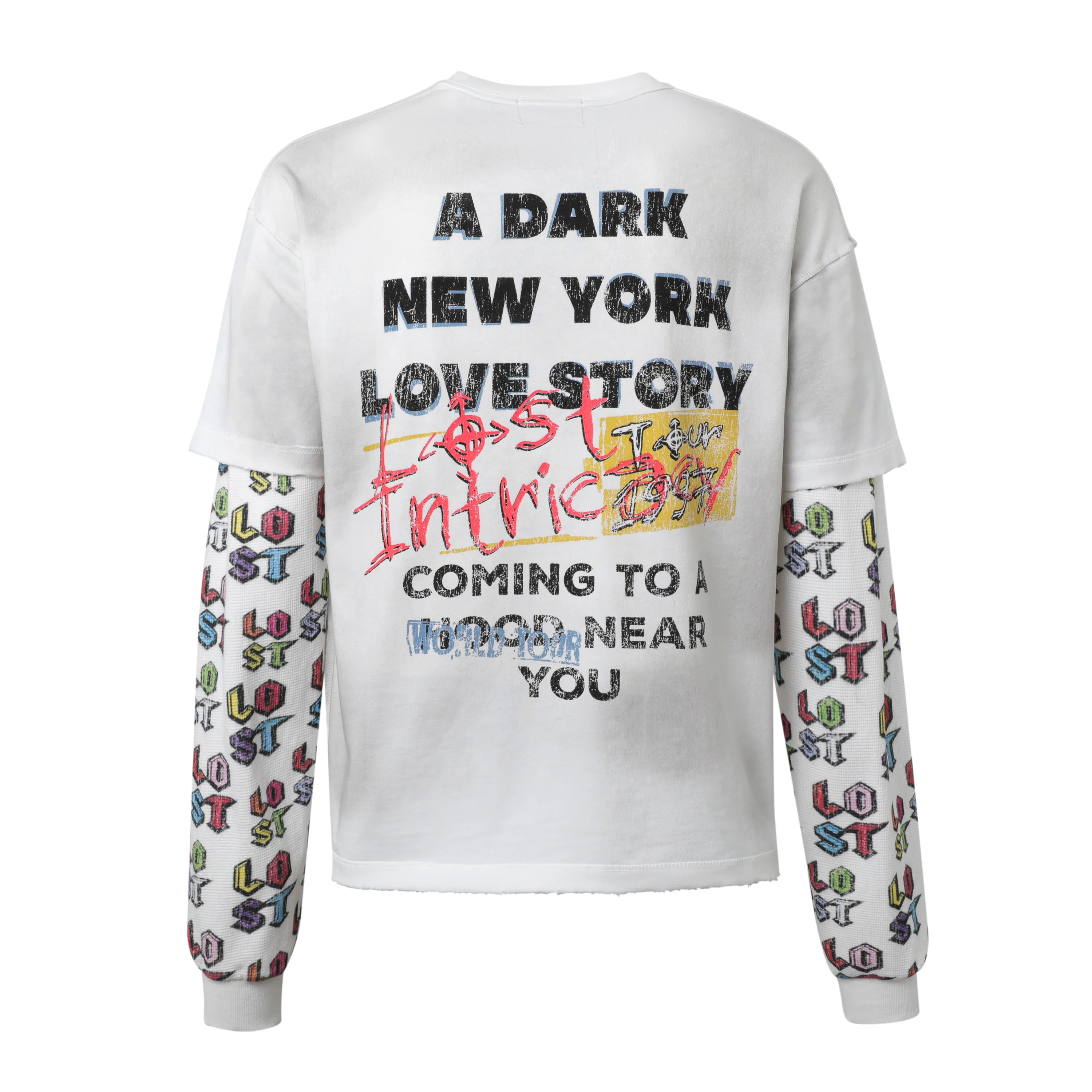 Lost Intricacy 'Retro Riot' White LS Tee