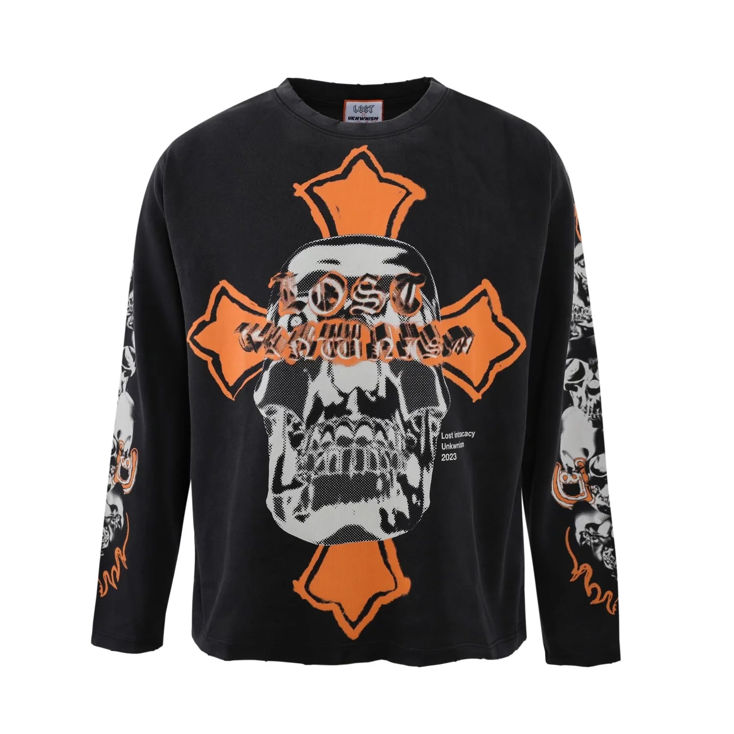 Lost x UNKWNISM Black & Orange LS Tee