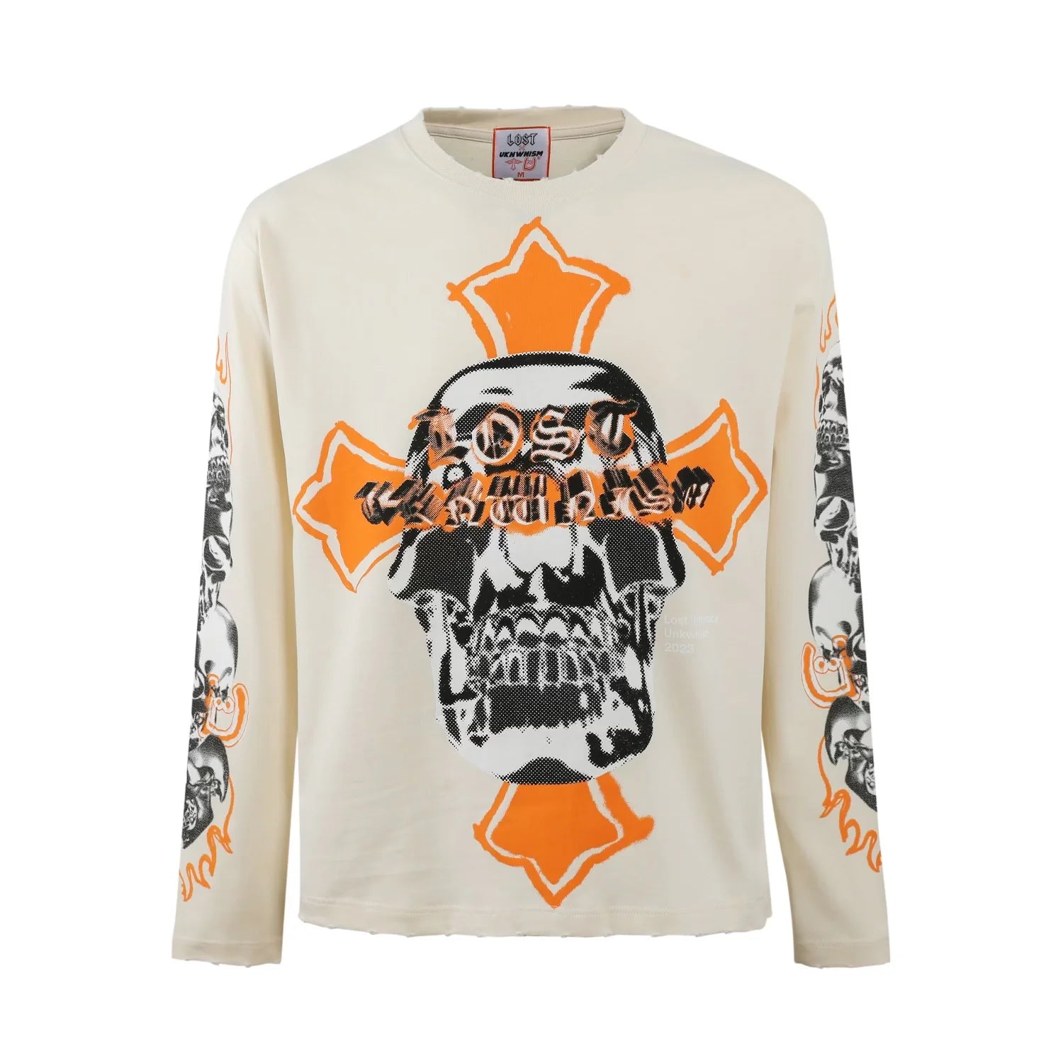 Lost x UNKWNISM Cream & Orange LS Tee