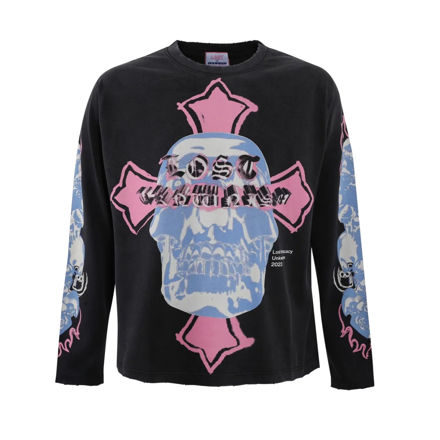 Lost x UNKWNISM Navy & Pink LS Tee