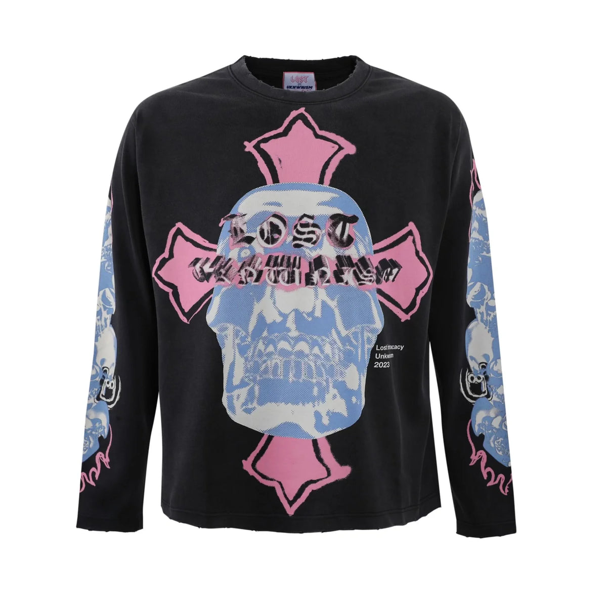 Lost x UNKWNISM Navy & Pink LS Tee