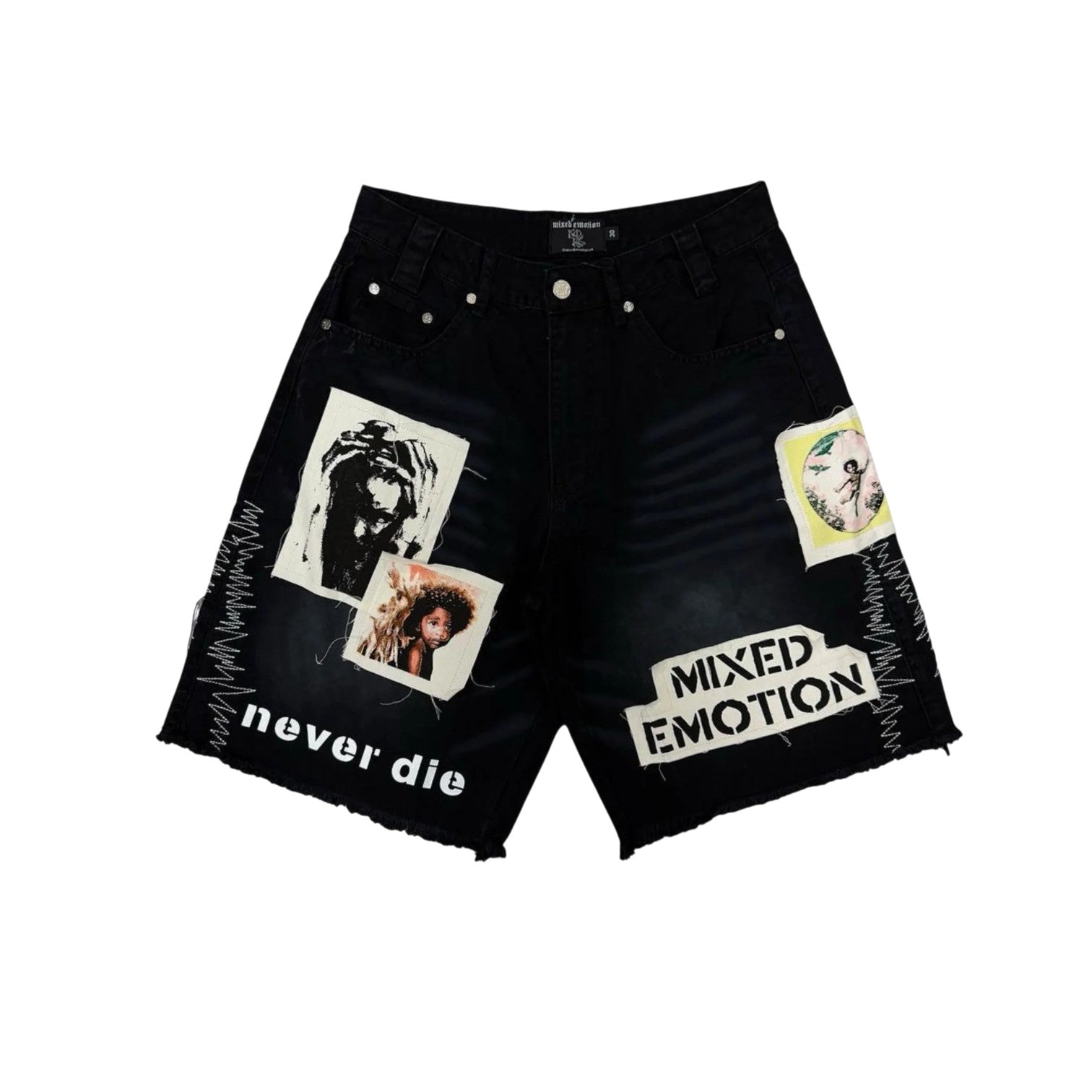 Mixed Emotions 'Chaos' Black Carpenter Shorts