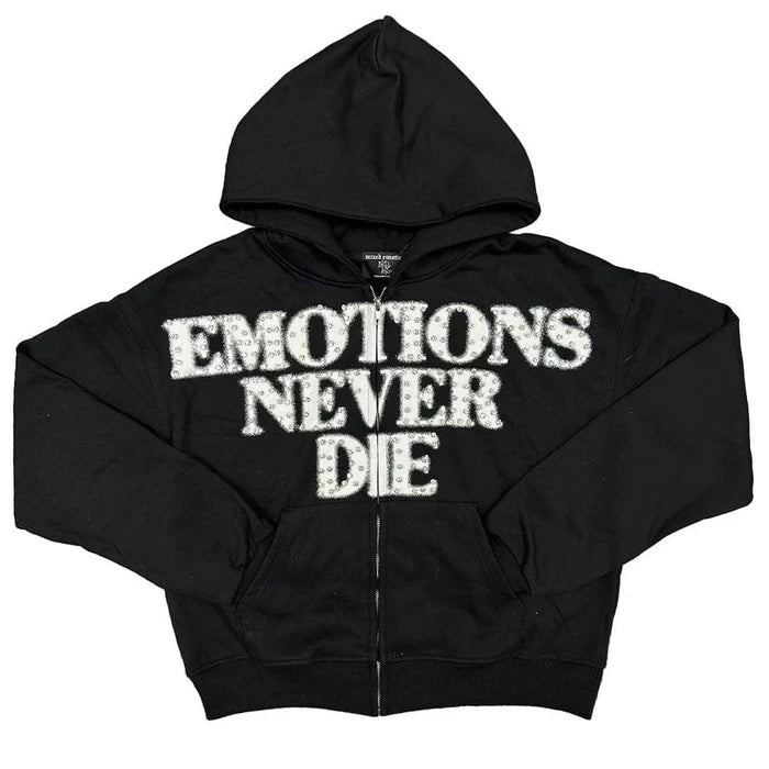 Mixed Emotions 'END' Black Rhinestone Hoodie