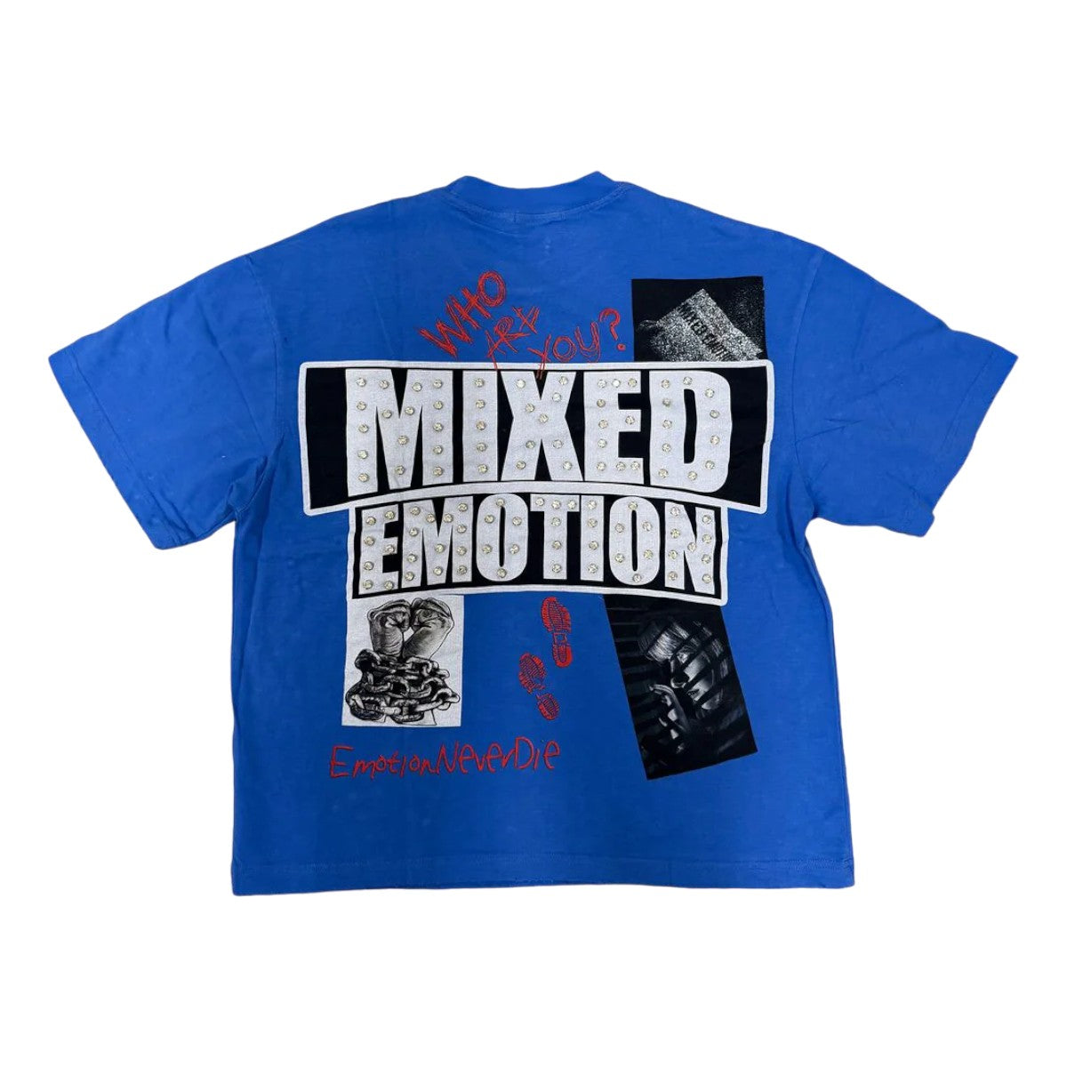 Mixed Emotions 'Lost Identity' Blue Rhinestone Tee