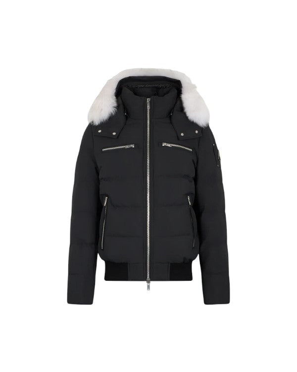 Moose Knuckles 'Black Cloud Neoshear' Black Bomber Jacket