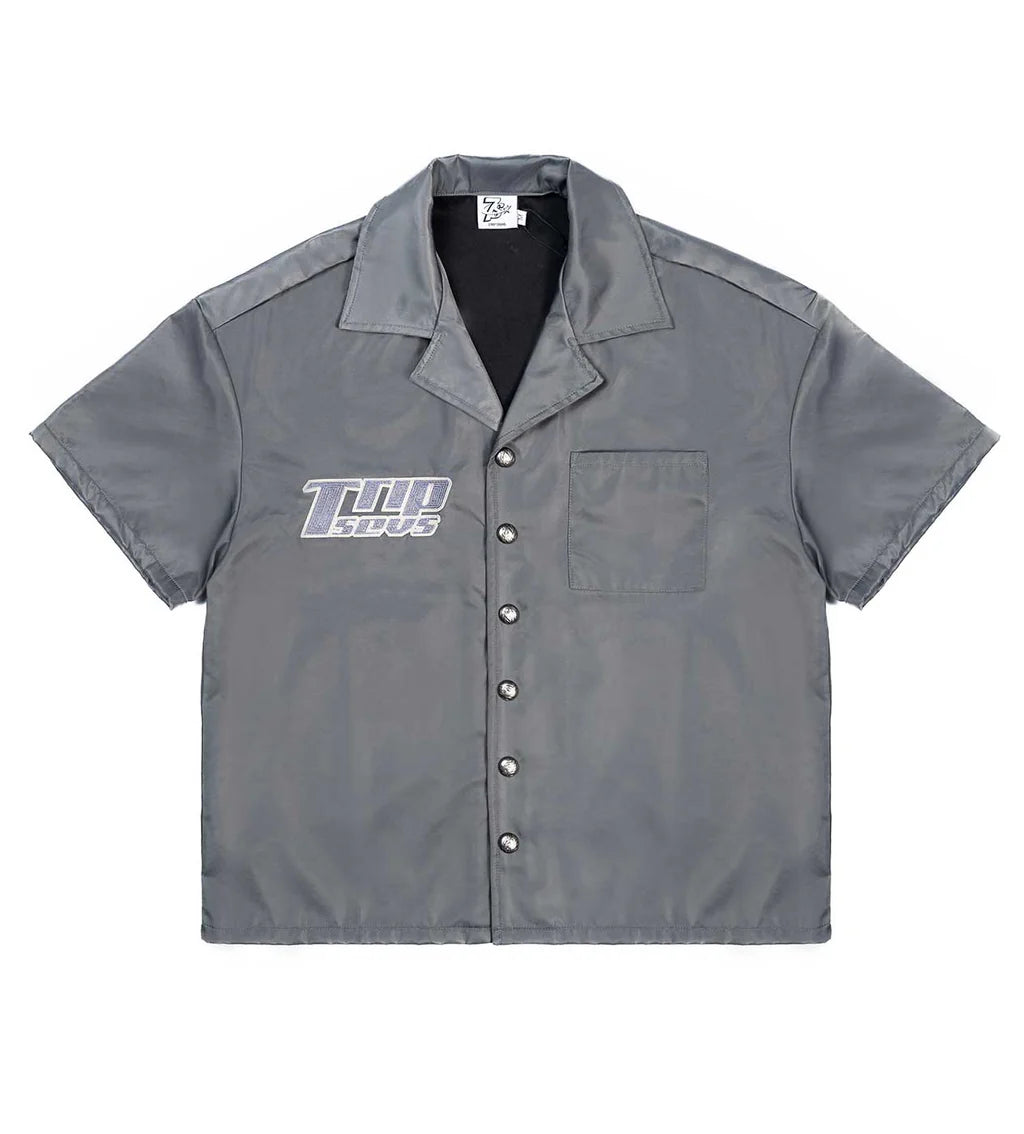 Triple Sevens 7 Nylon Grey Button Up Shirt