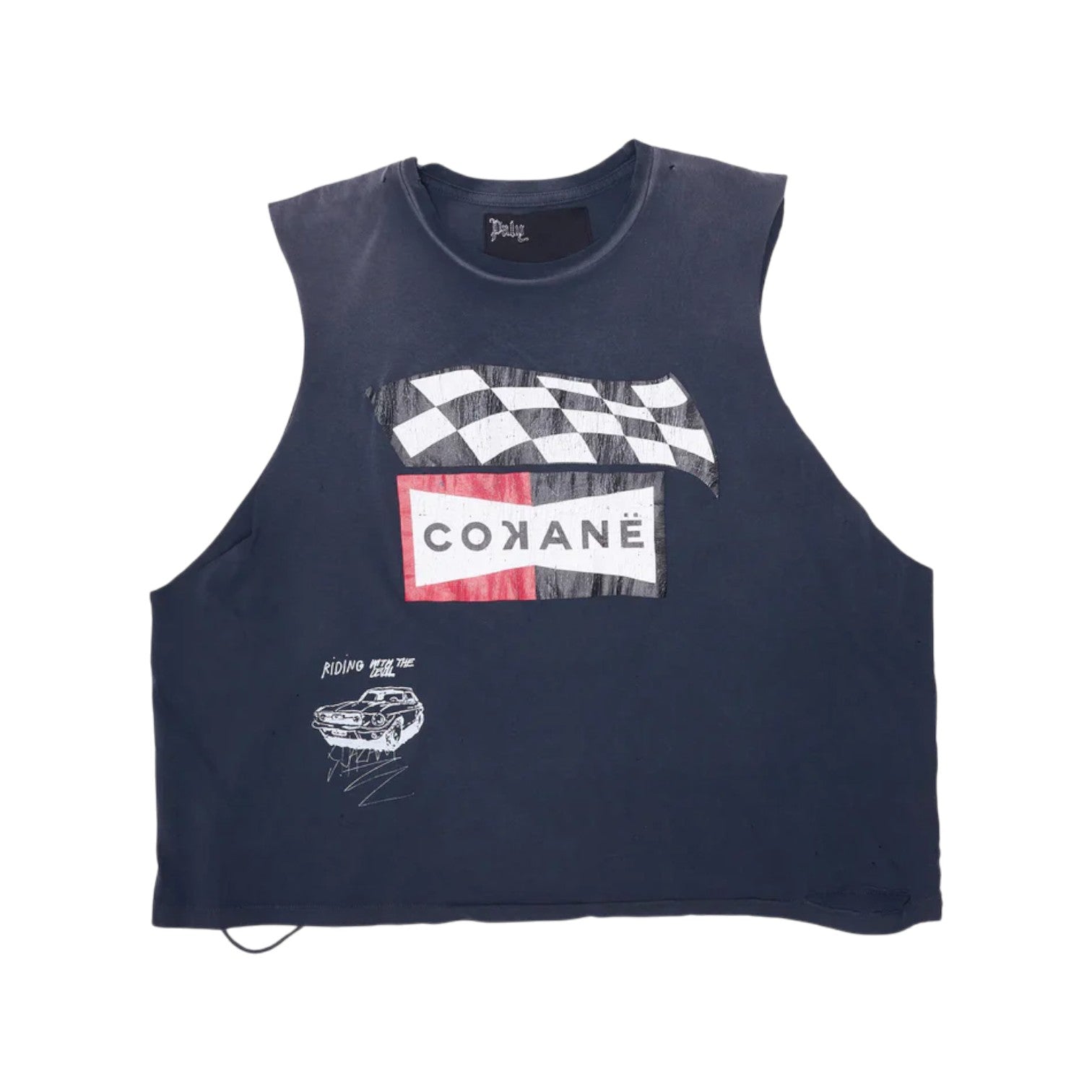 Paly 'Cokane' Black Wash Sleeveless Tee