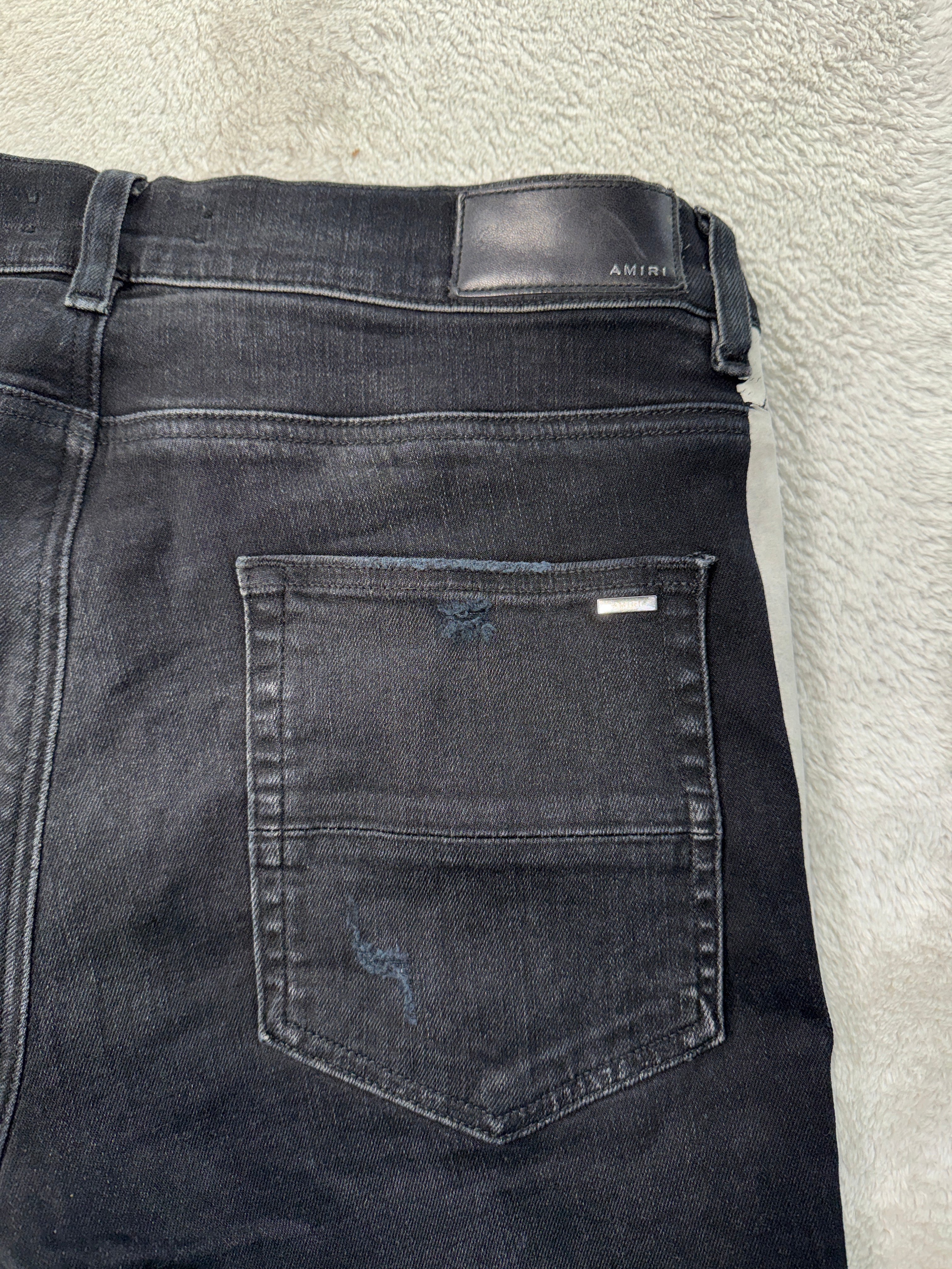 Amiri Stripe Black Wash & White Jeans