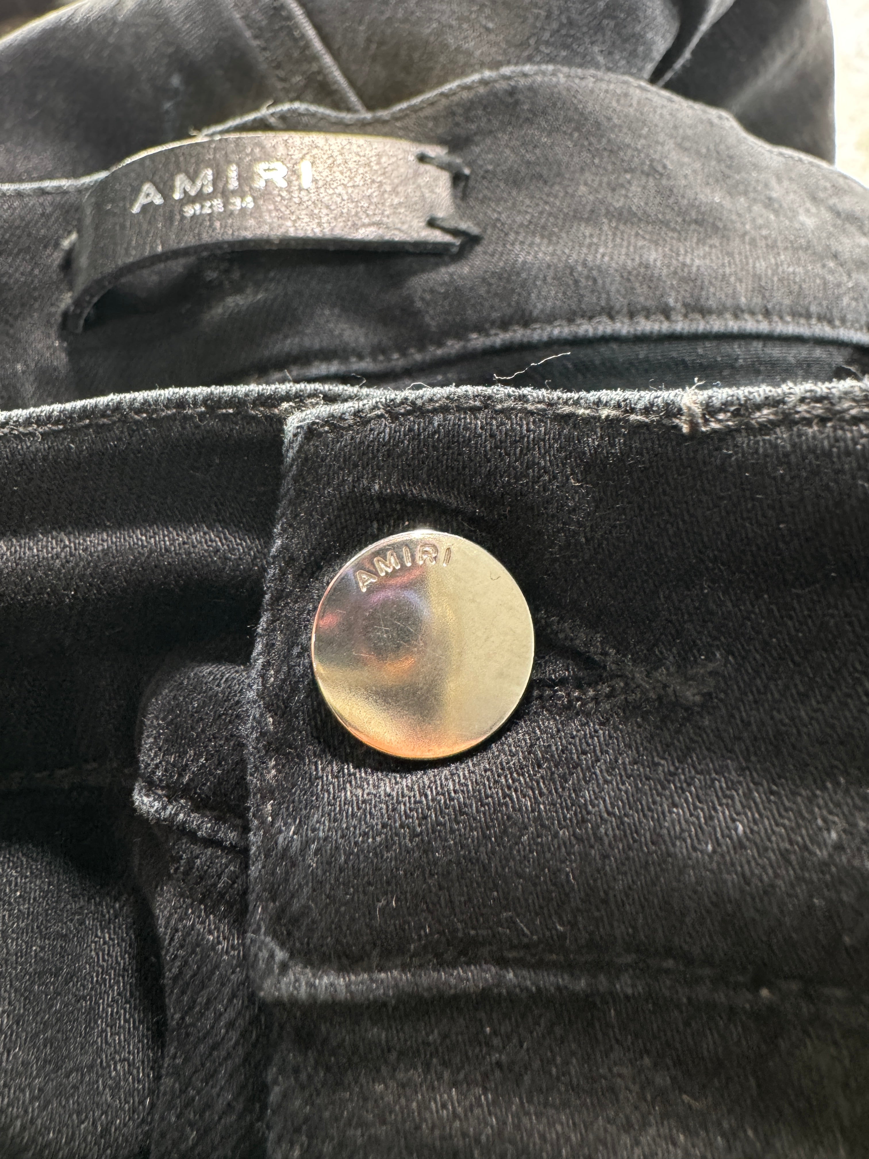 Amiri Stripe Black Wash & White Jeans