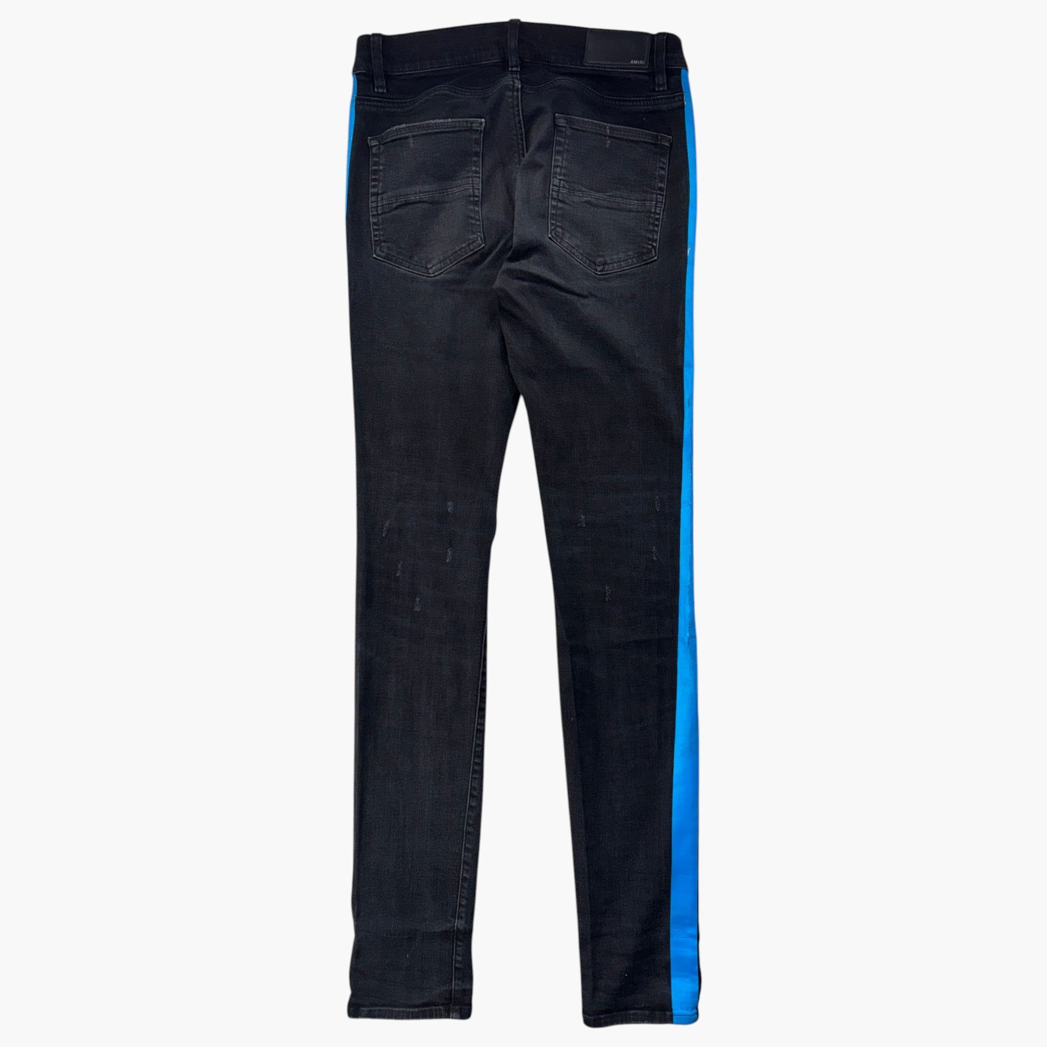 Amiri Stripe Thrasher Black & Blue Jeans
