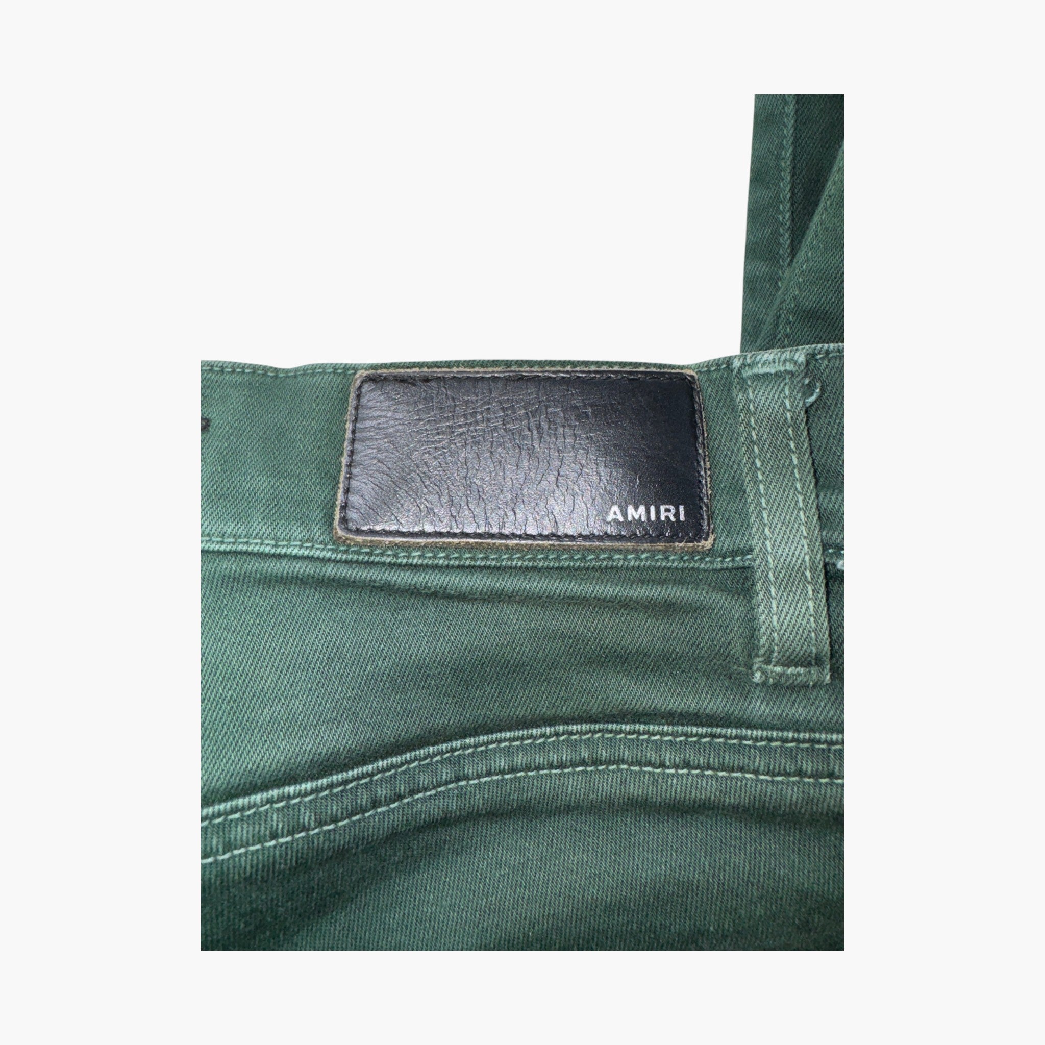 Amiri Green & White Stripe Jeans