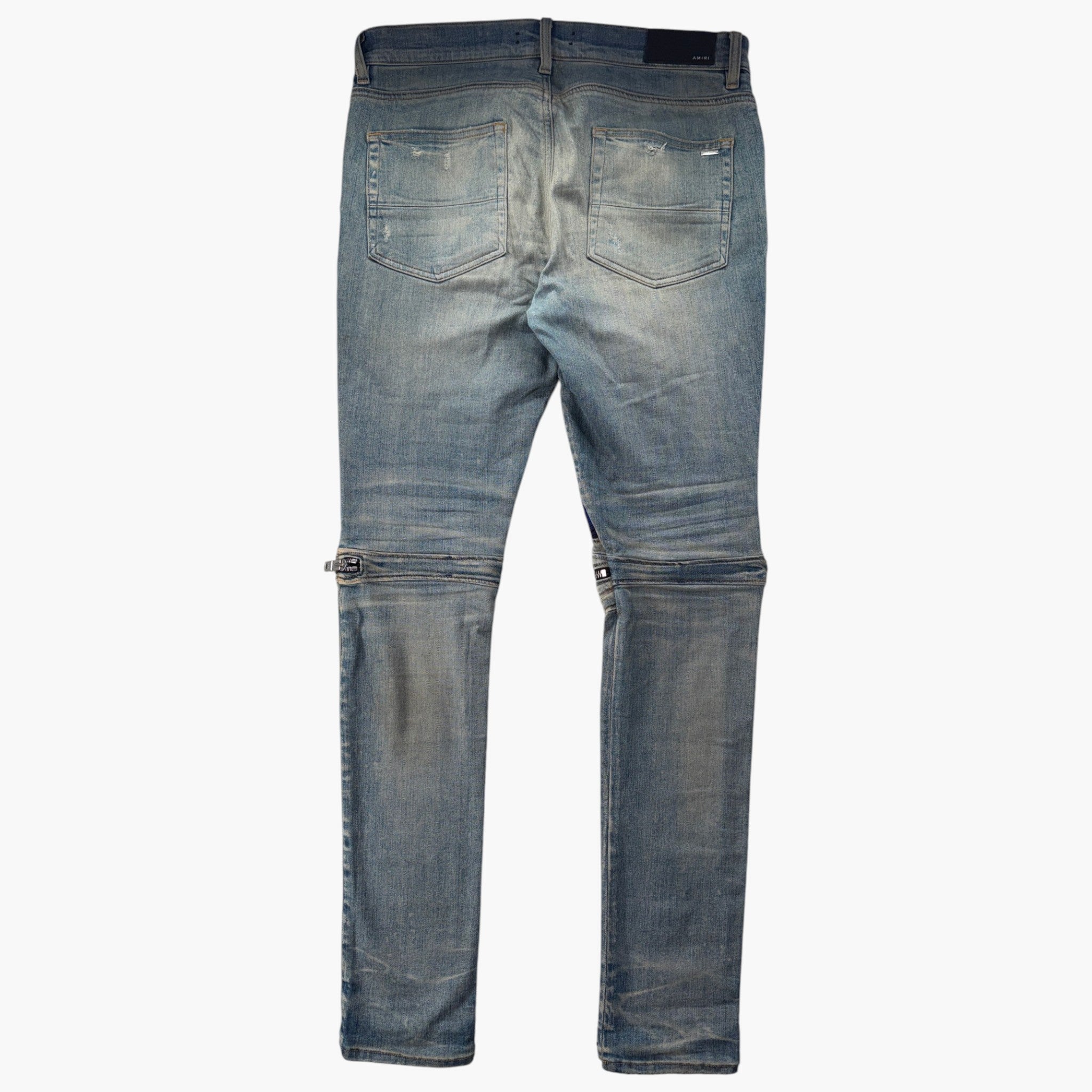 Amiri "MX2" Plaid Patch Light Blue & Black Jeans