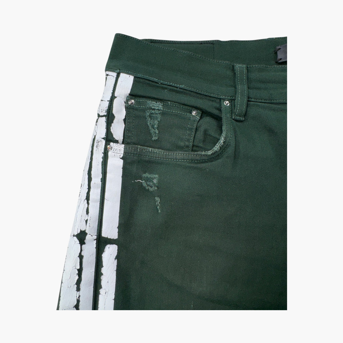 Amiri Stripe Green & White Jeans
