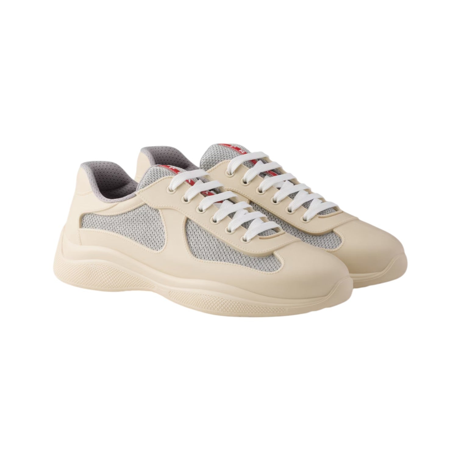 Prada 'America Cup' Panna Cream Rubber Sneakers