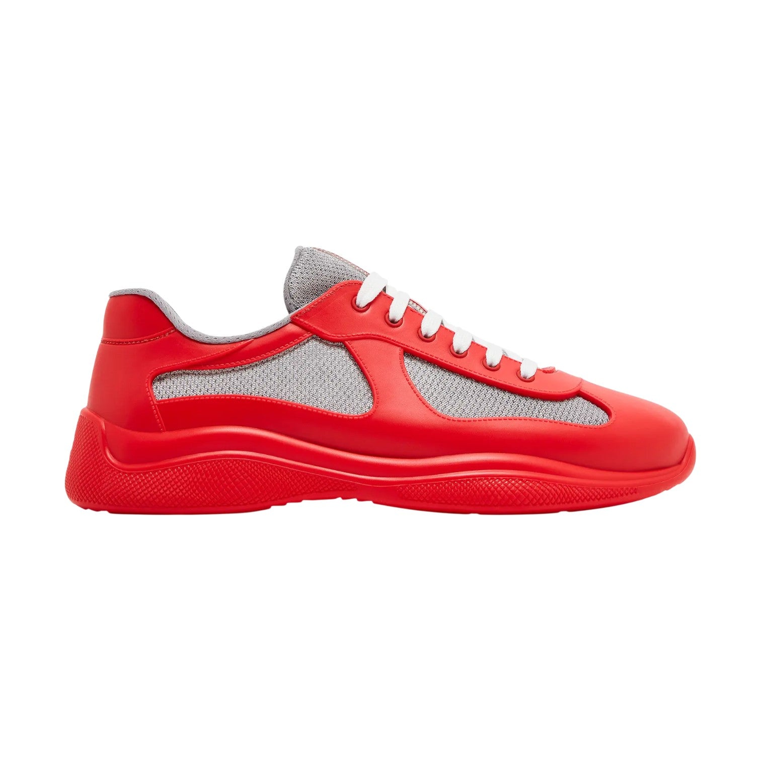 Prada 'America Cup' Red & Grey Rubber Sneakers