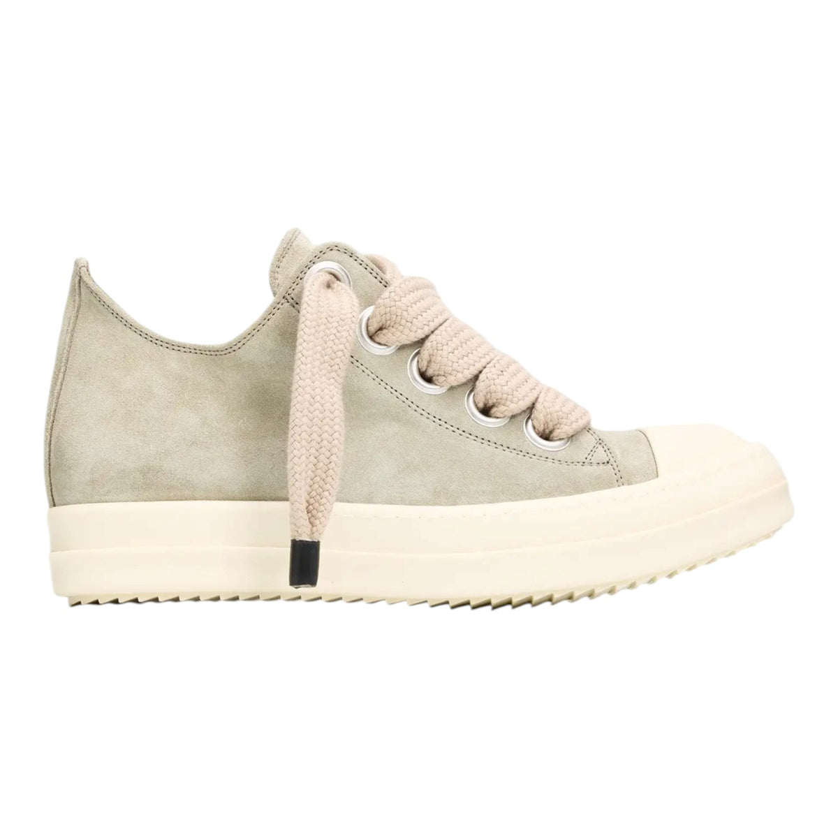 Rick Owens Mainline 'Jumbo Lace' Low Peal & Milk Suede Sneakers