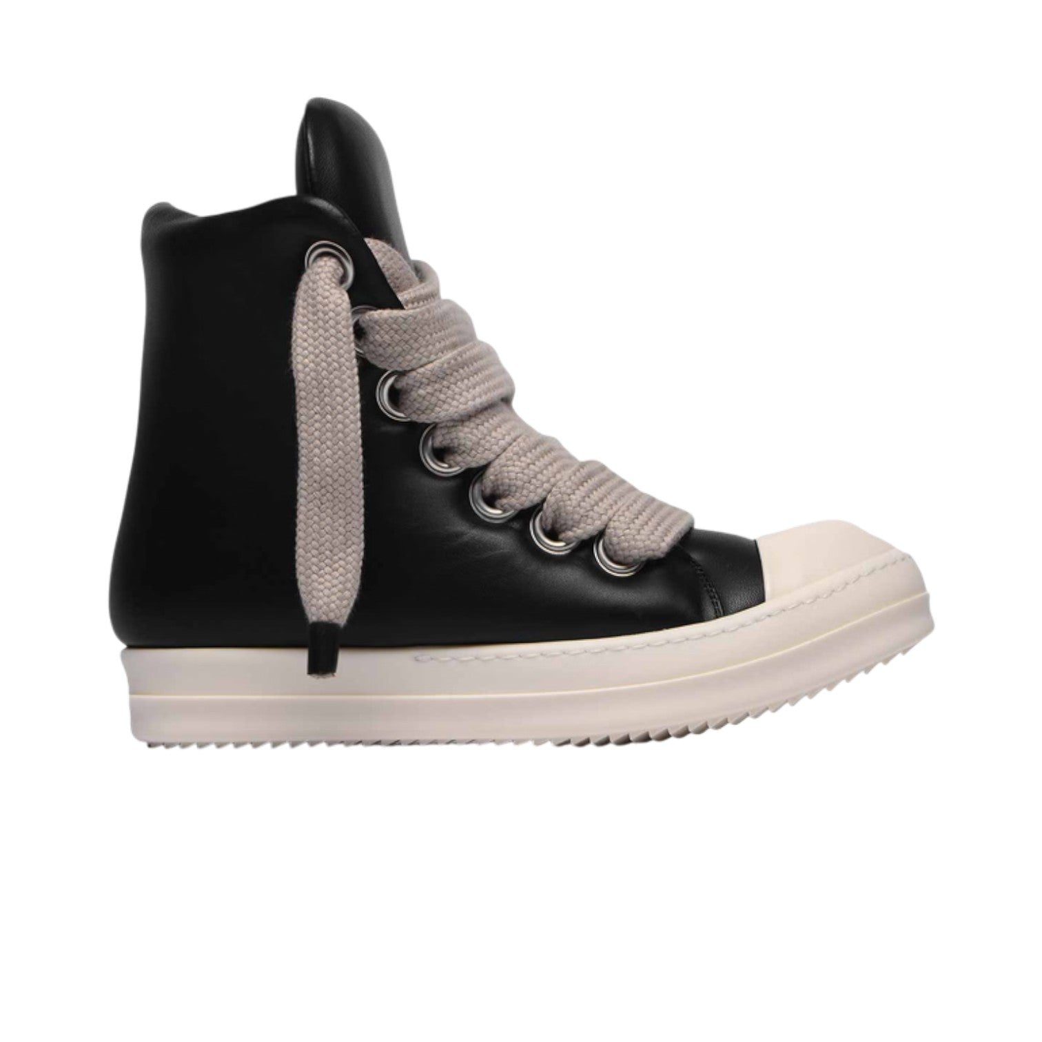 Rick Owens Mainline 'Padded Ramone Jumbo Lace' Hi Black & Milk Sneakers