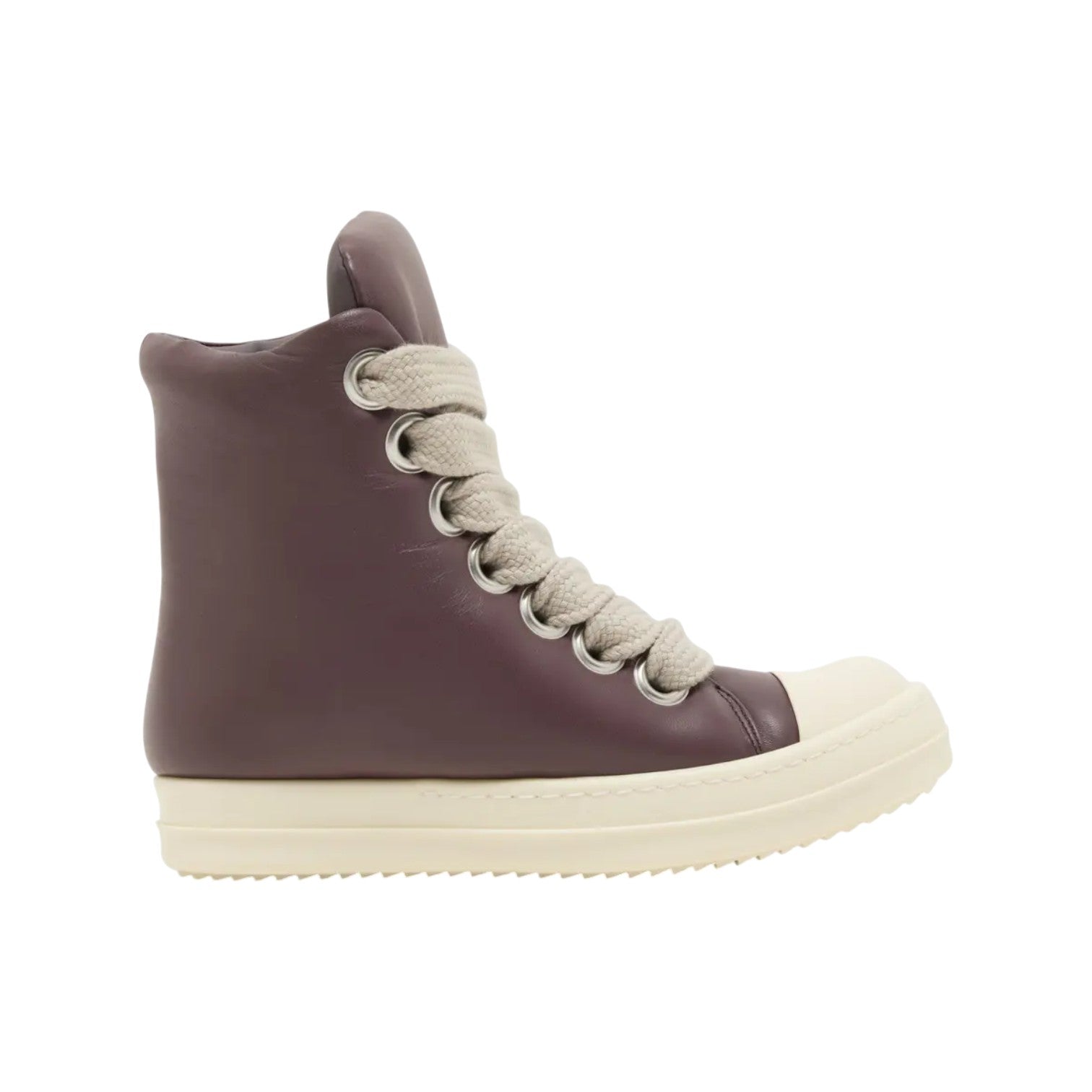 Rick Owens Mainline 'Padded Ramone Jumbo Lace' Hi Wine & Milk Sneakers