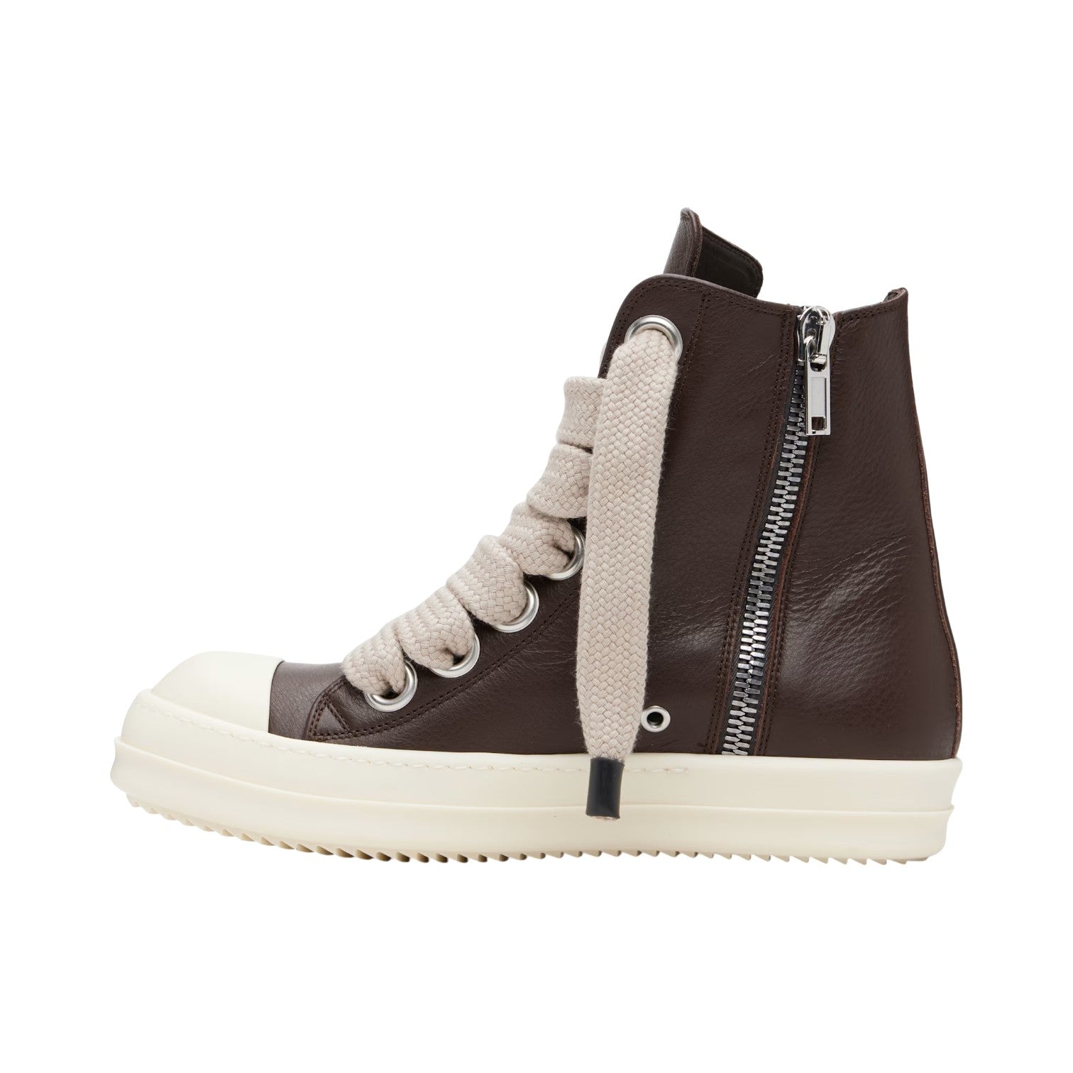 Rick Owens Mainline 'Ramone Jumbo Lace' Hi Bosco & Milk Sneakers