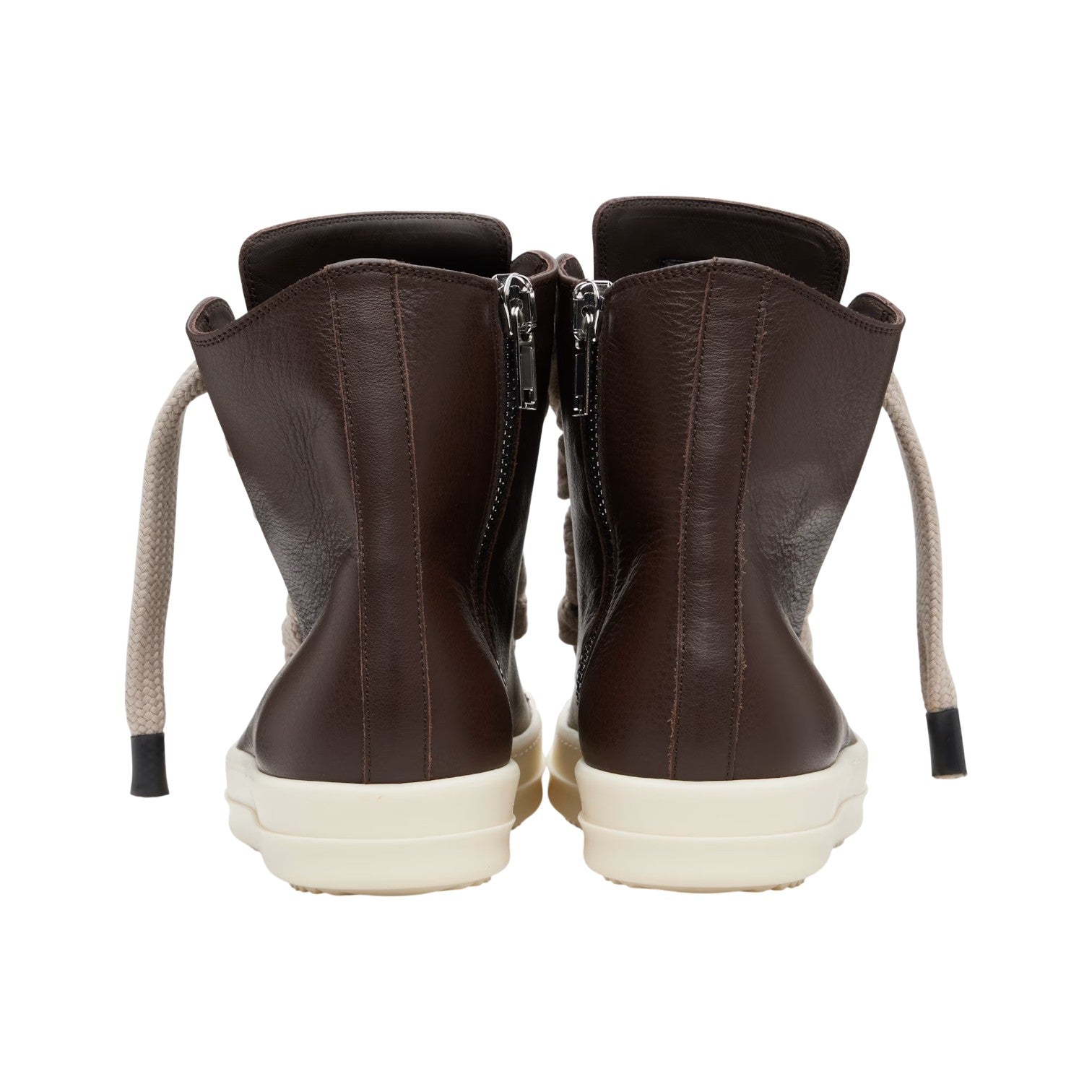 Rick Owens Mainline 'Ramone Jumbo Lace' Hi Bosco & Milk Sneakers