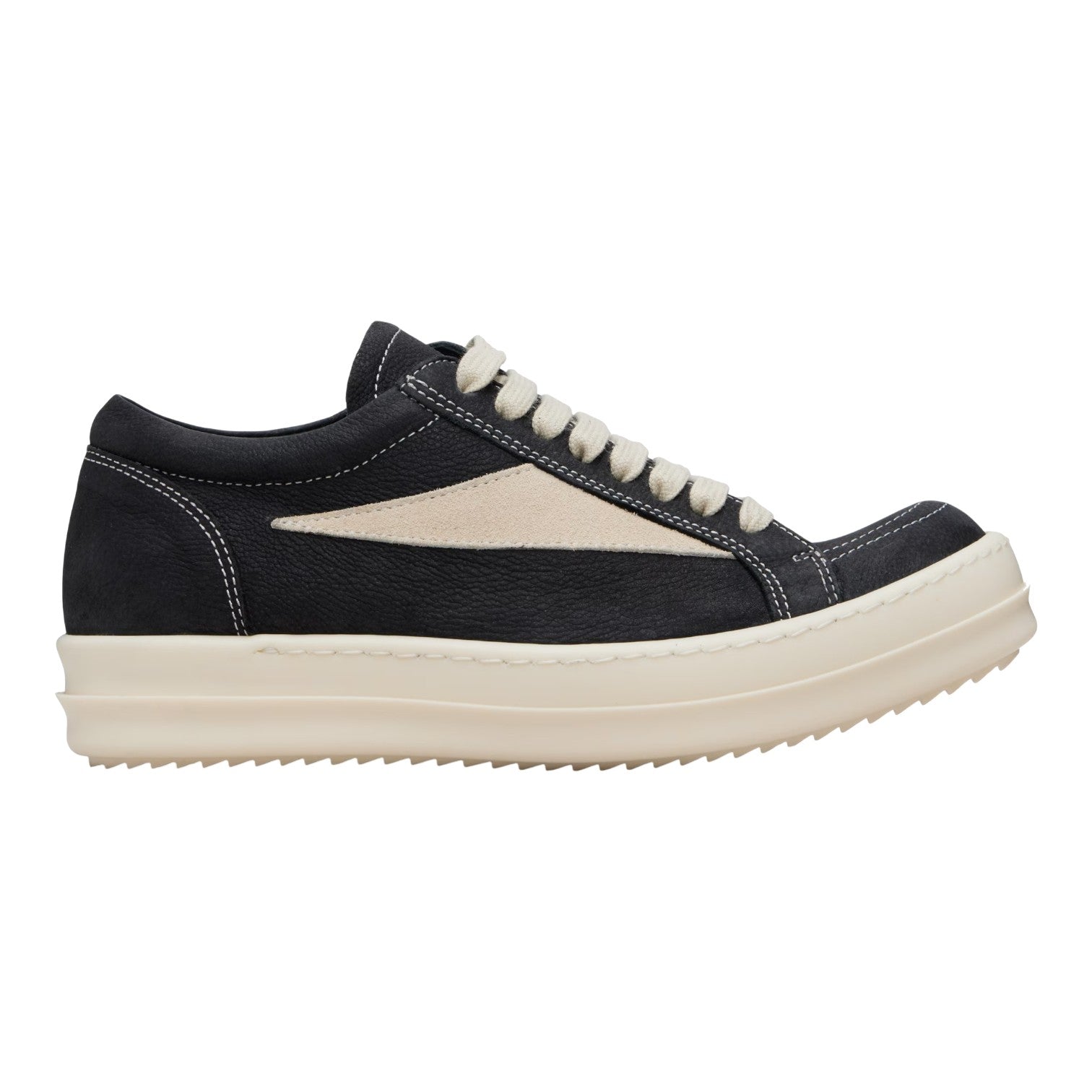 Rick Owens Mainline 'Vintage Nubuck' Black & Milk Sneakers
