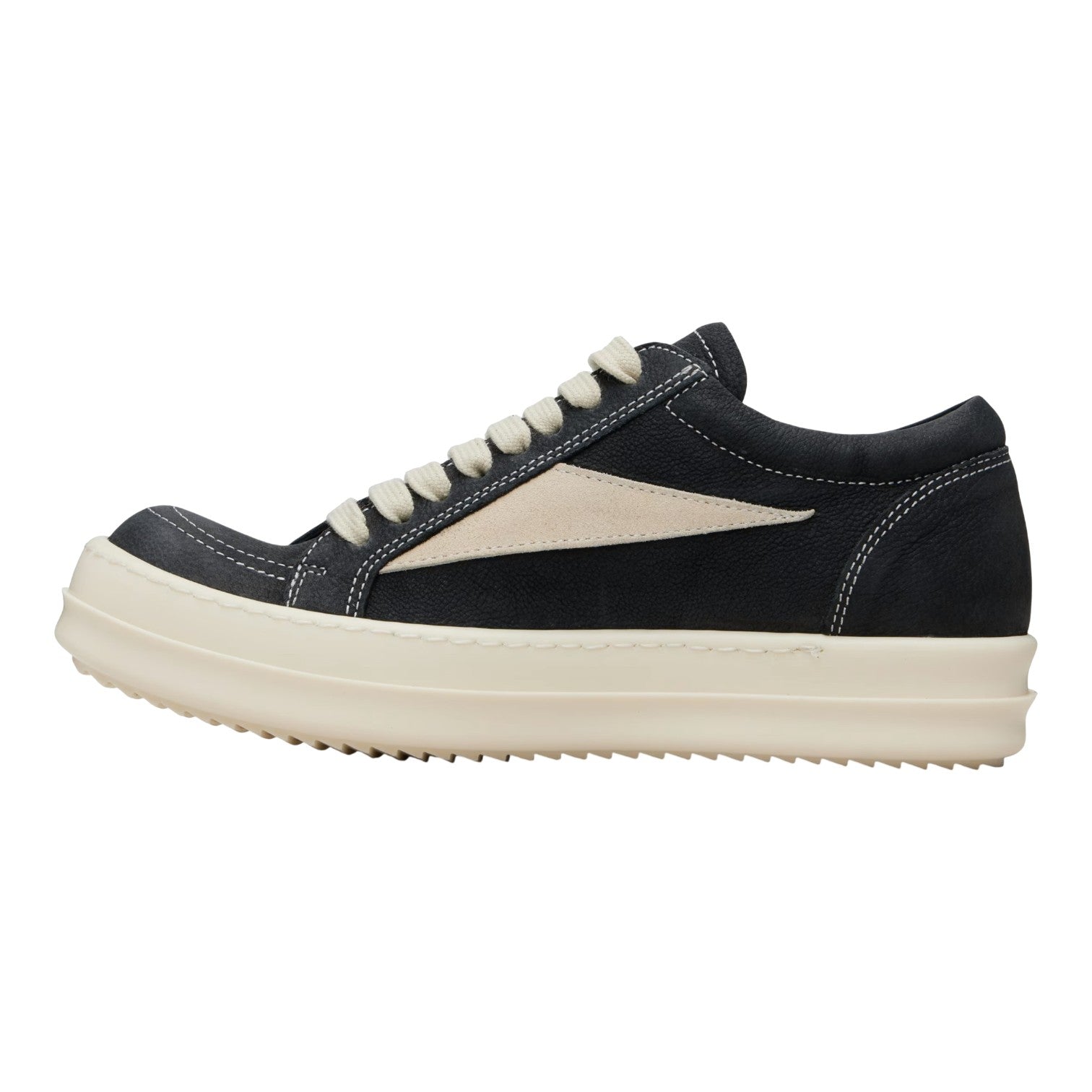 Rick Owens Mainline 'Vintage Nubuck' Black & Milk Sneakers