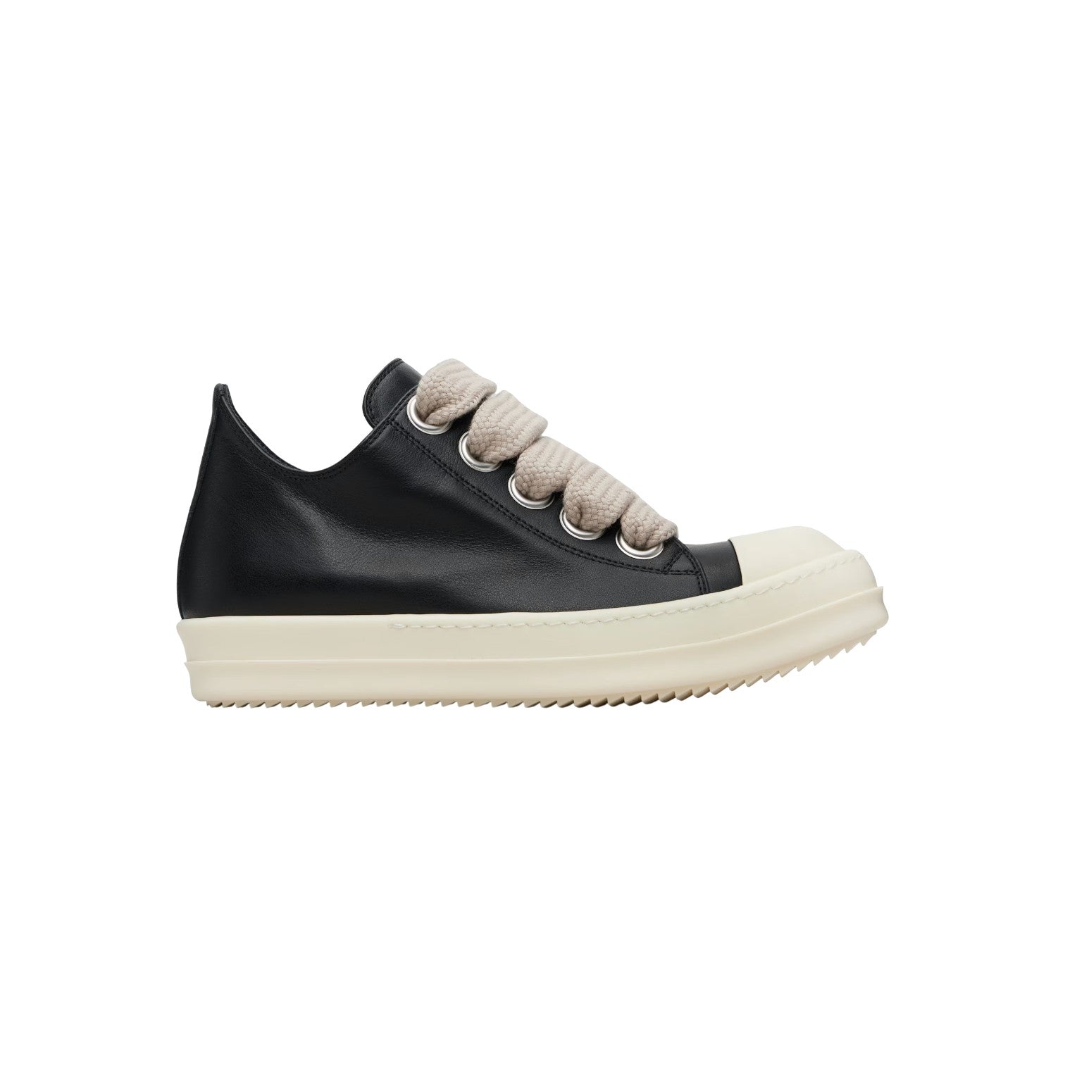 Rick Owens 'Mainline' Jumbo Lace Low Black & Milk Sneakers