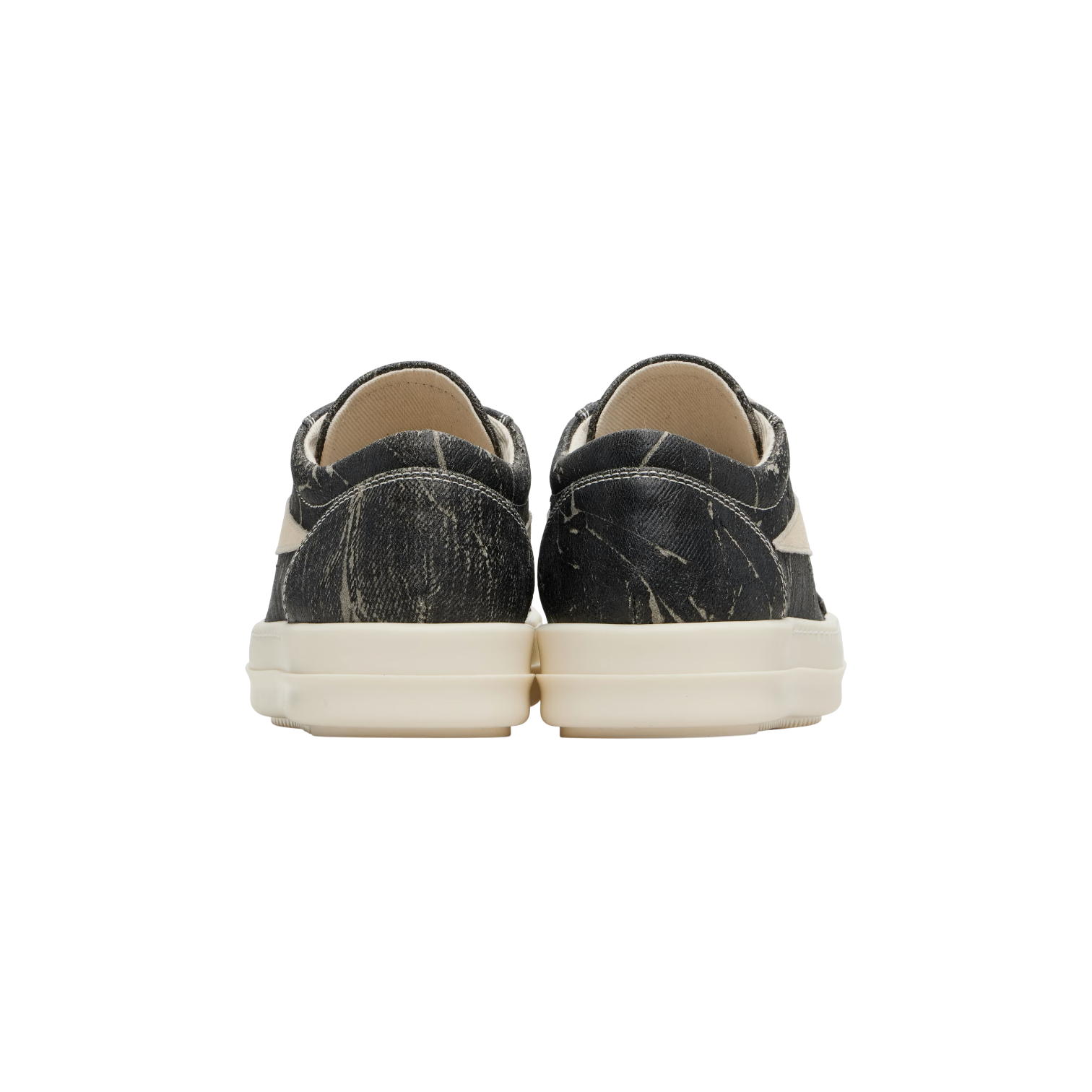 Rick Owens 'DRKSHDW' Black Washed Foil & Milk Sneaker