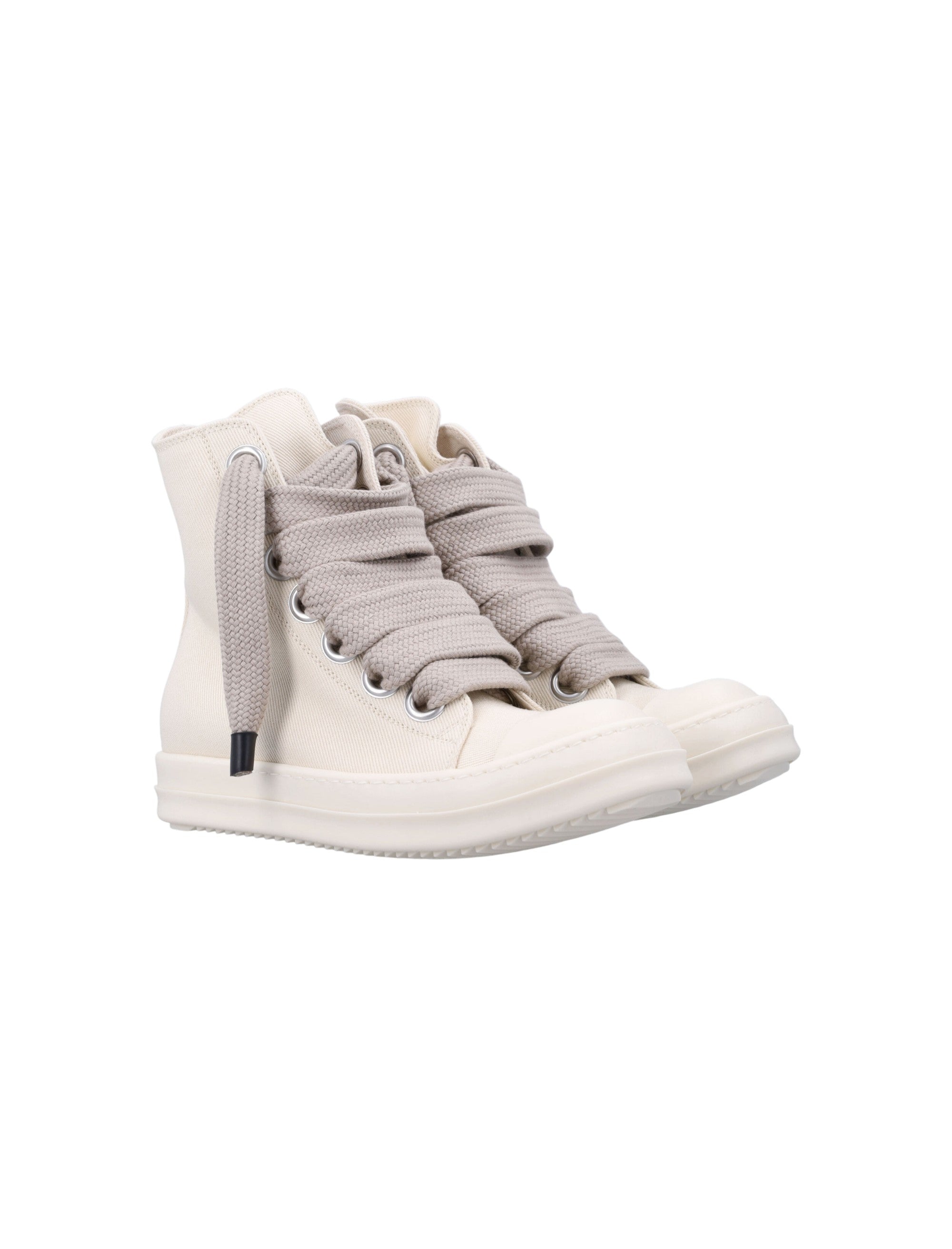 Rick Owens 'DRKSHDW' Jumbo Lace Hi Top Milk & Milk Sneakers