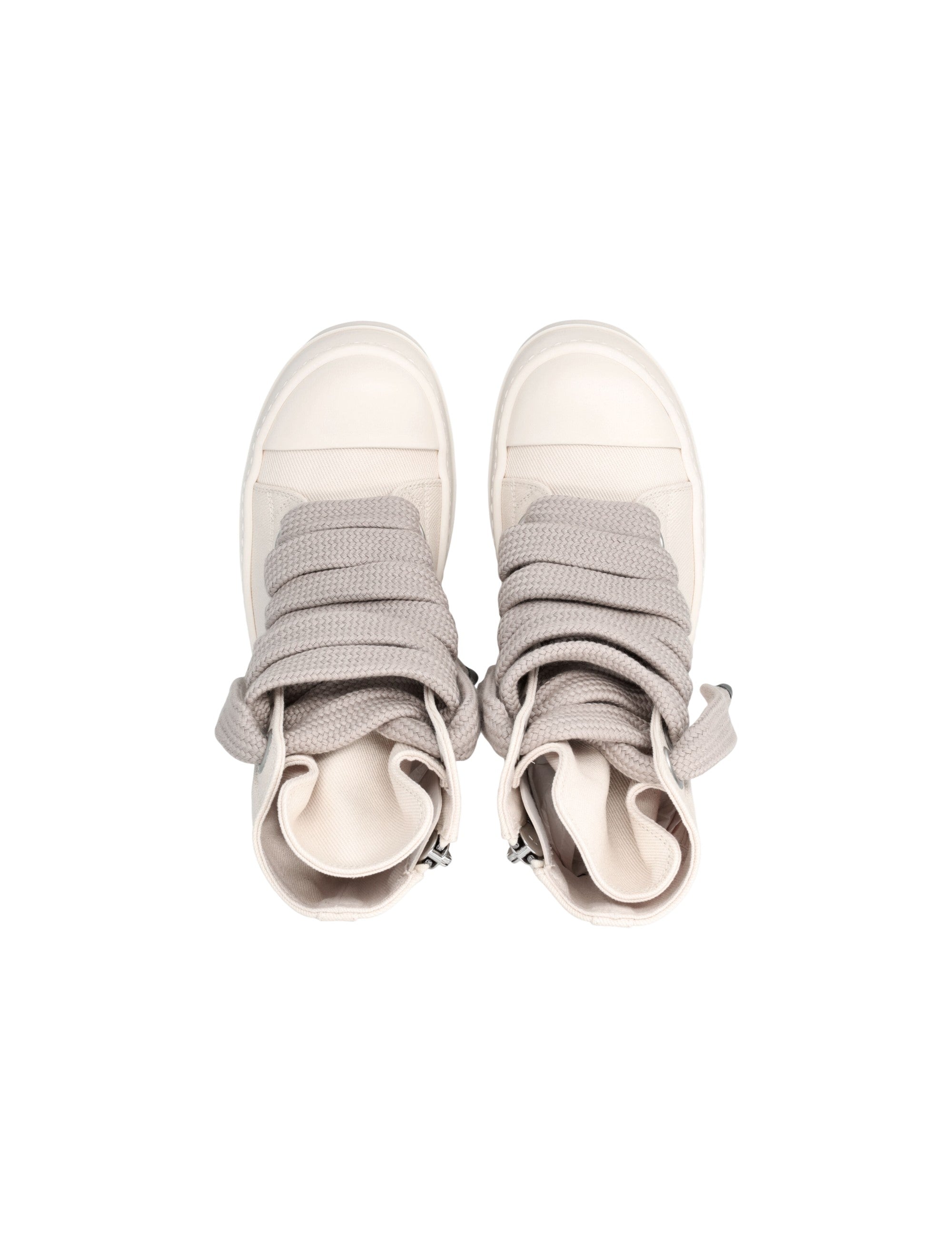 Rick Owens 'DRKSHDW' Jumbo Lace Hi Top Milk & Milk Sneakers