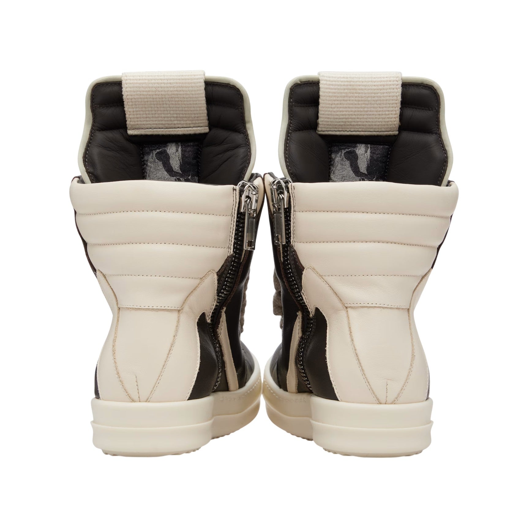 Rick Owens 'Geobasket Jumbo Lace' Hi Brown & Milk Sneakers