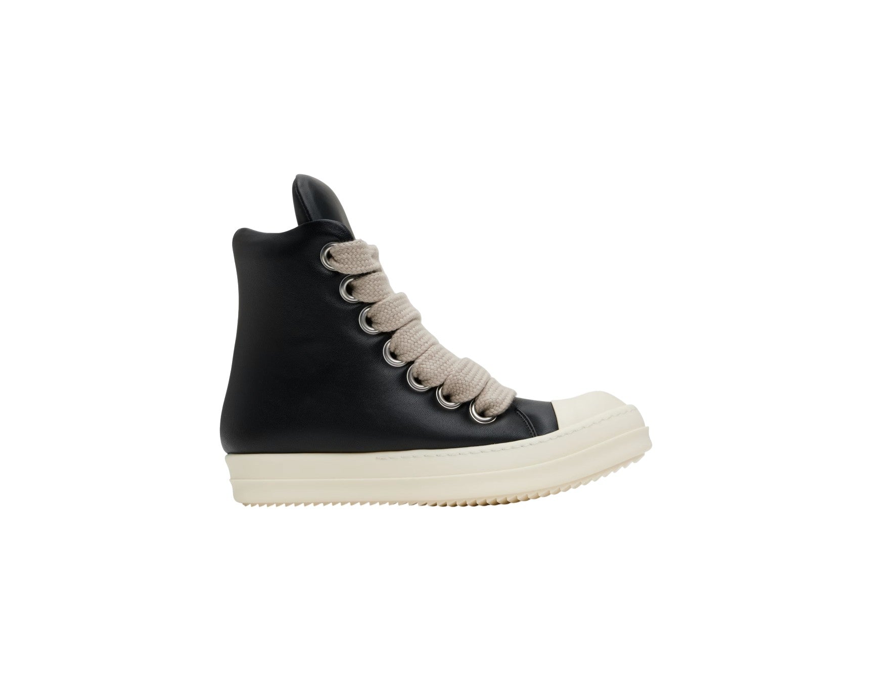 Rick Owens 'Mainline' Hi Top Puffer Black & Milk Leather Sneakers