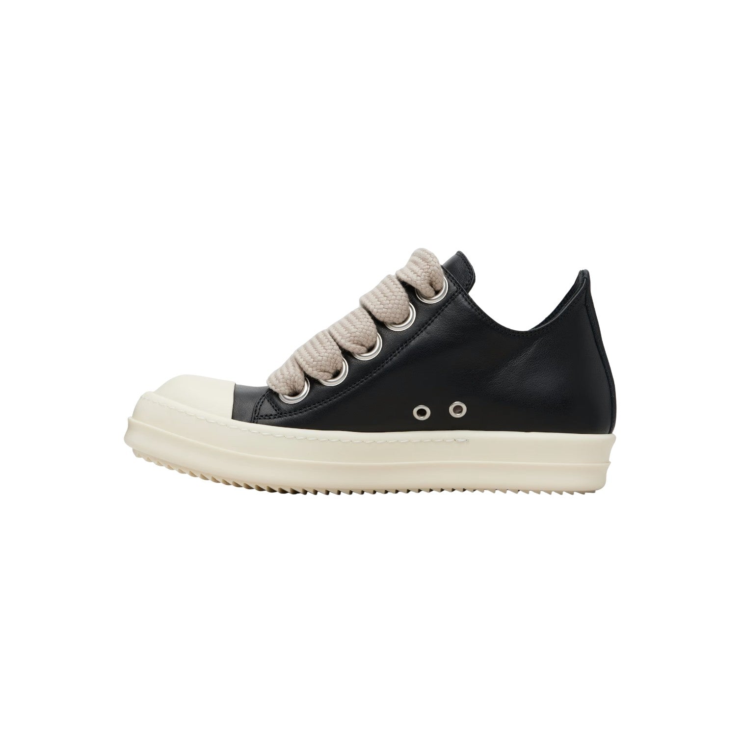 Rick Owens 'Mainline' Jumbo Lace Low Black & Milk Sneakers