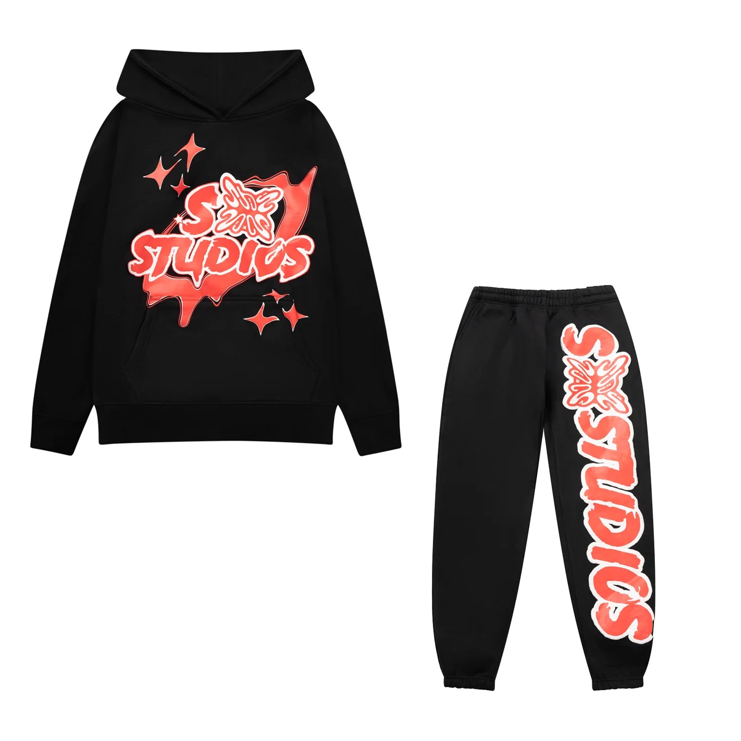 SB Studios Black & Red Logo Sweatsuit