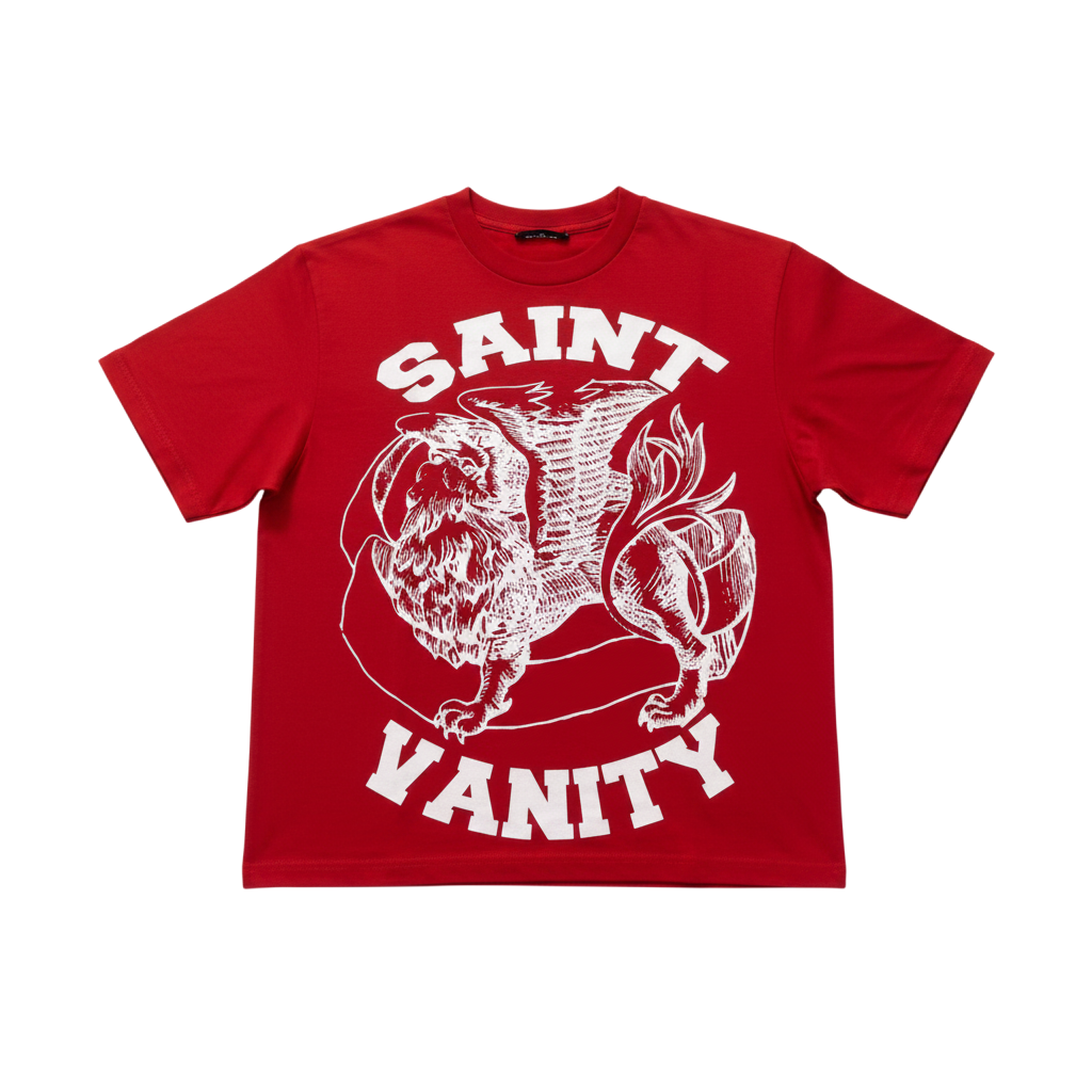 Saint Vanity 'Griffin' Red & White Tee