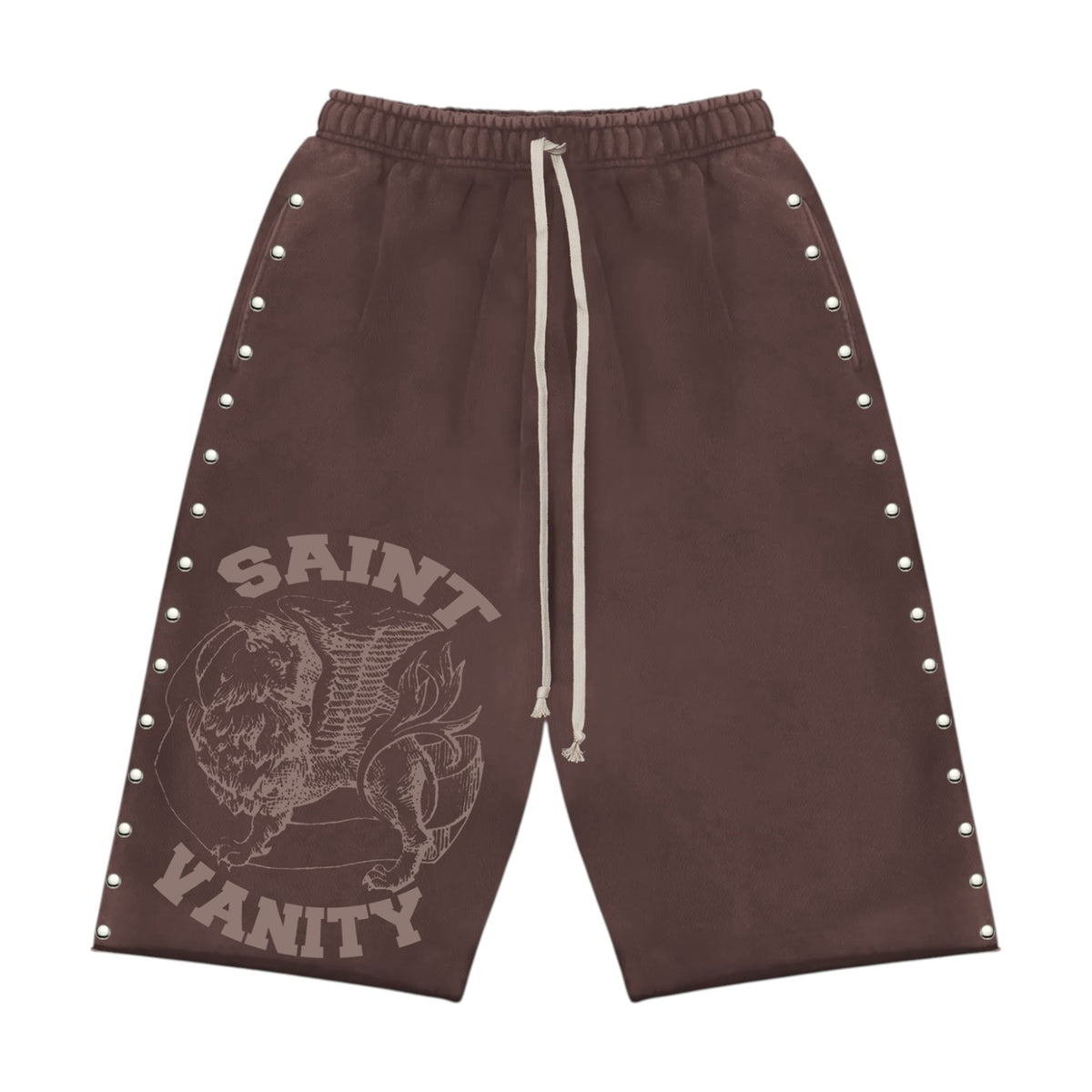 Saint Vanity 'Mocha' French Terry Long Shorts