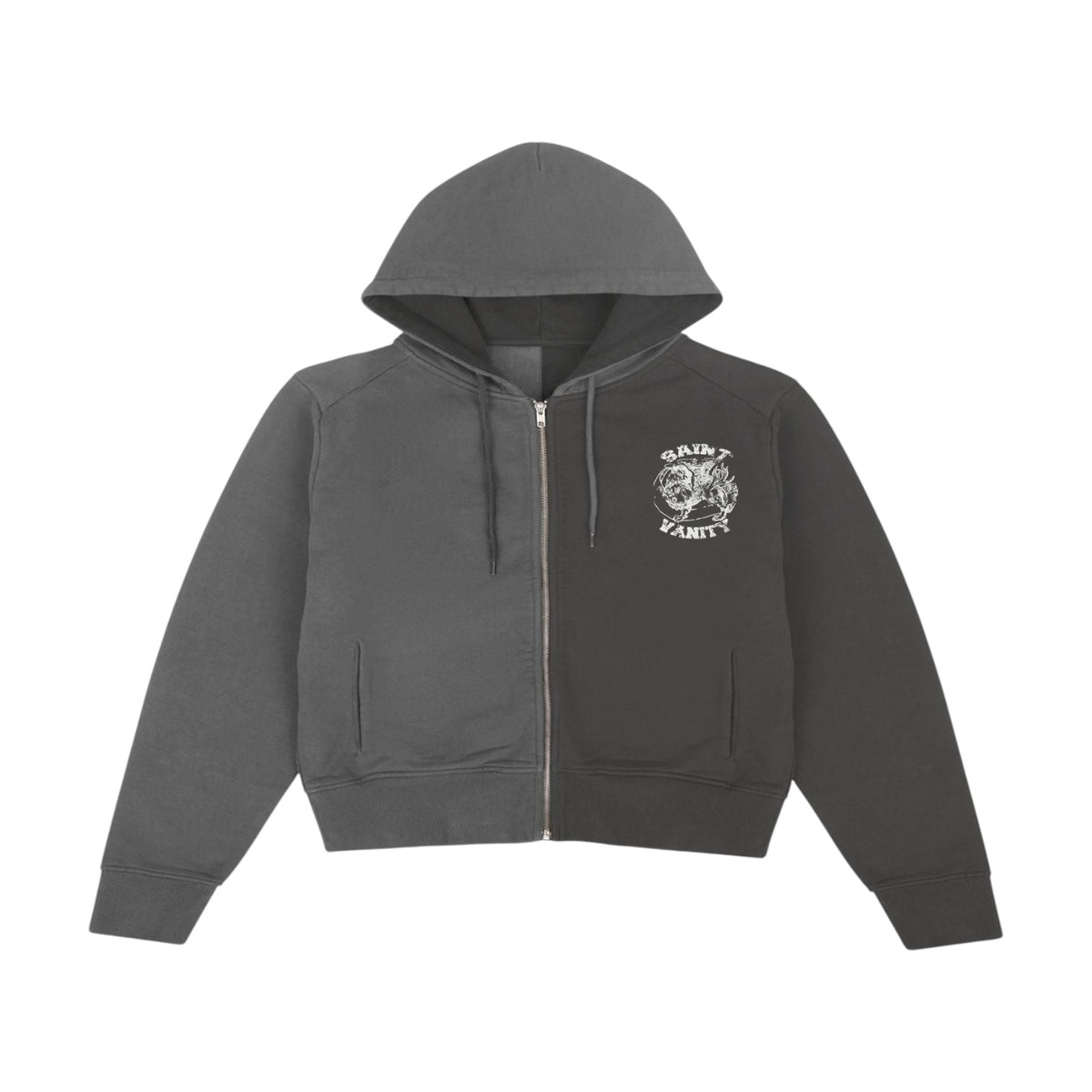 Saint Vanity 'What The Saint' Grey Zip Up Hoodie
