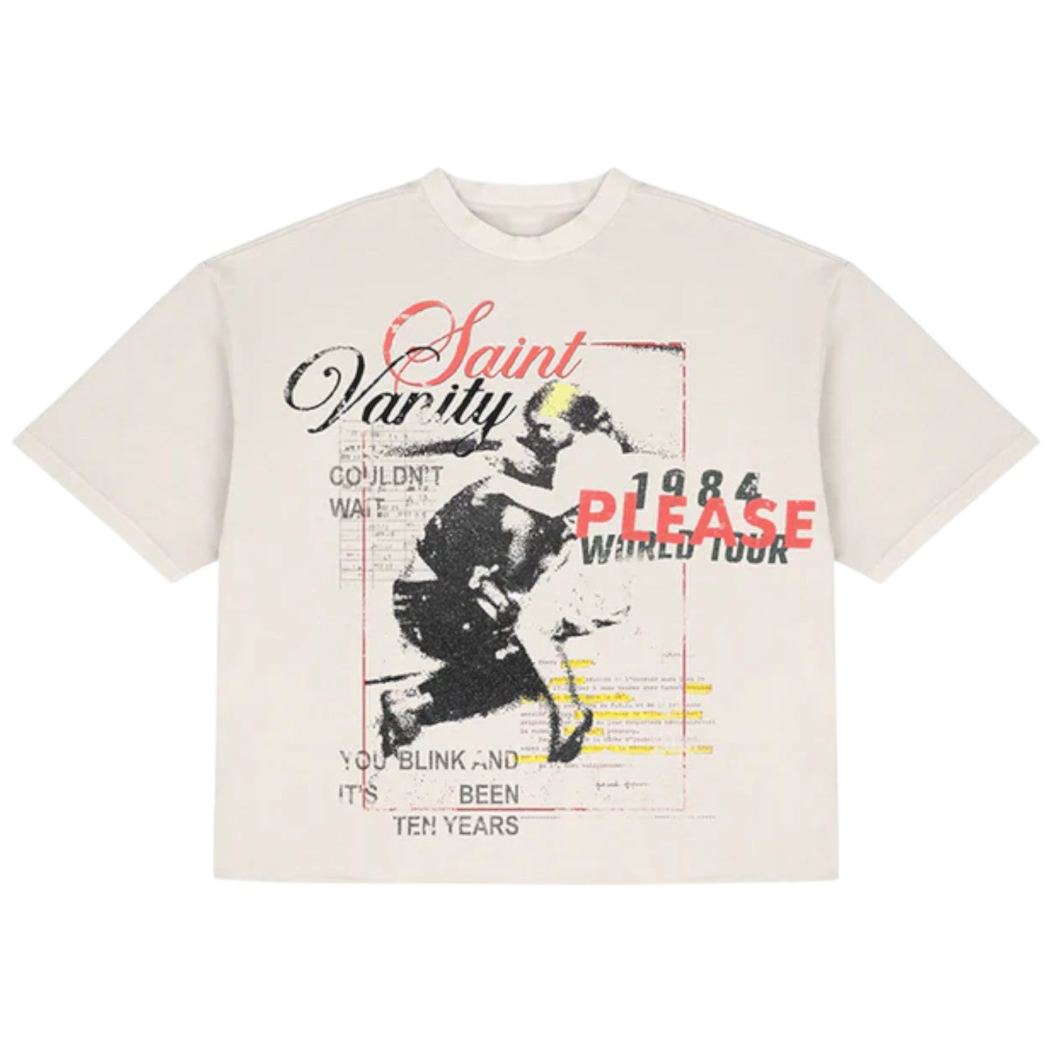 Saint Vanity 'YES PLEASE!!' Cream Tee