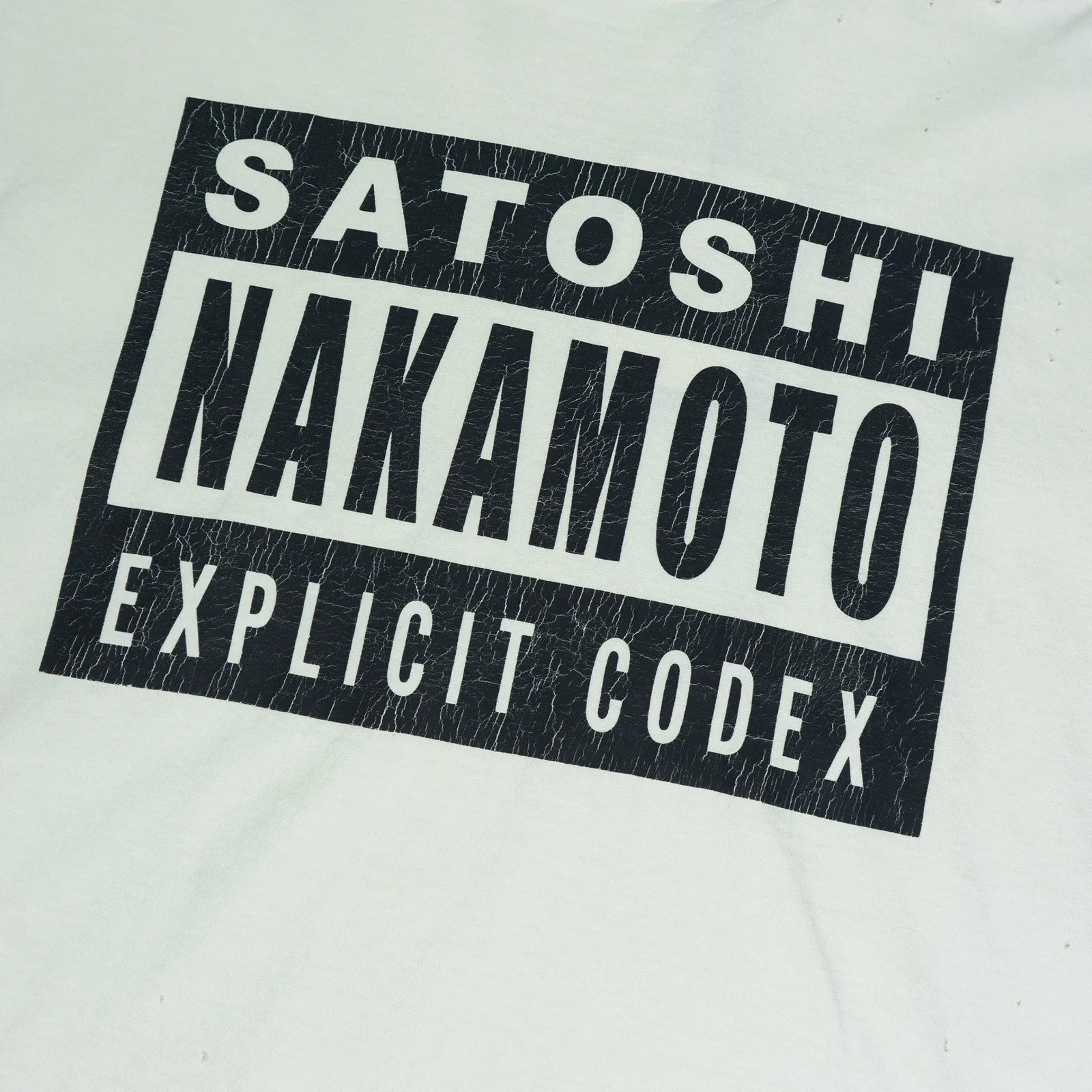 Satoshi Nakamoto 'Explicit Codex' White & Black Tee