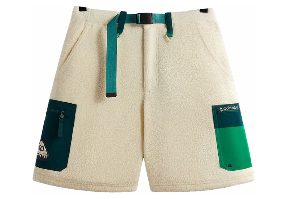 Kith x Columbia Cream & Green Sherpa Shorts
