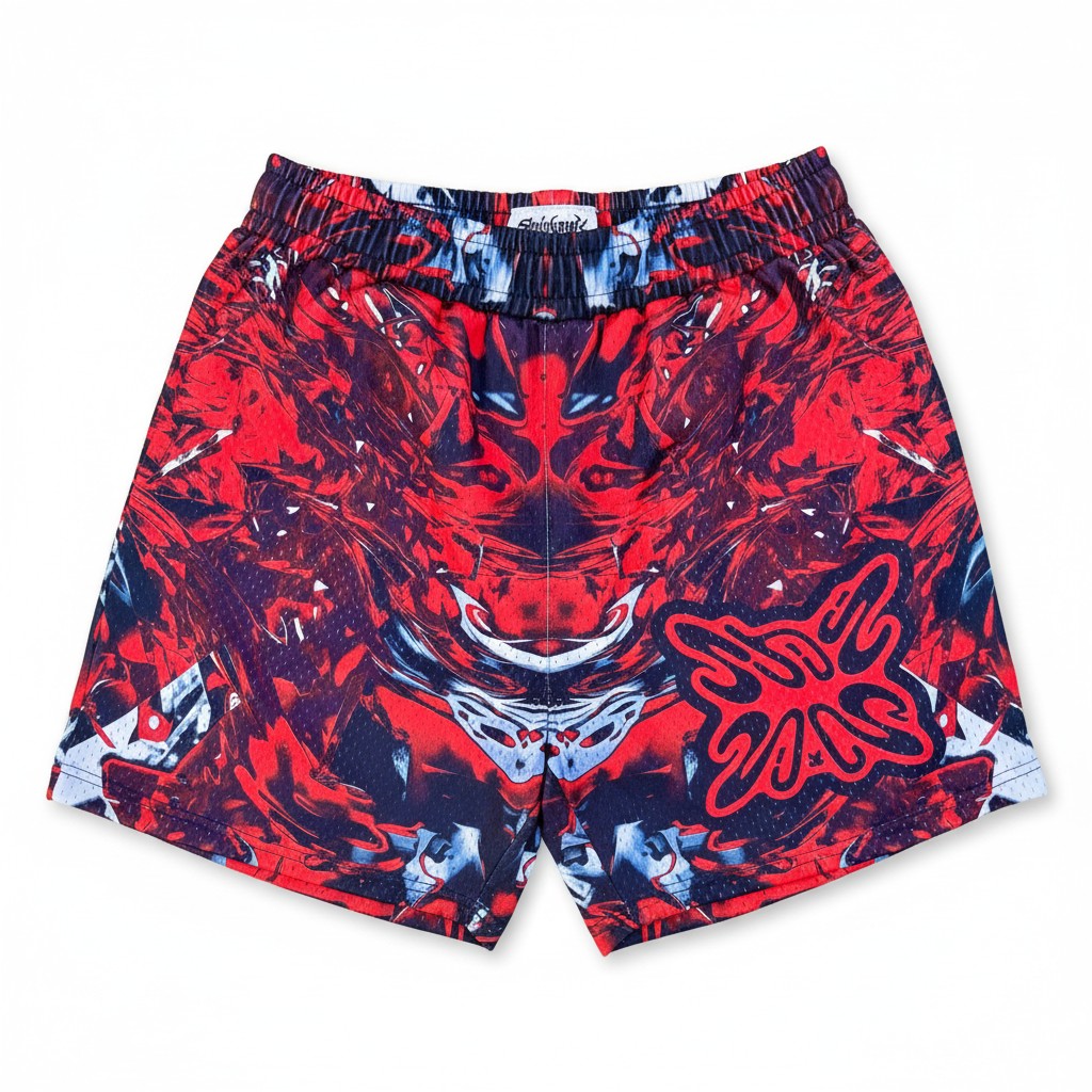 SB Studios 'Element V4' Red & Black Shorts