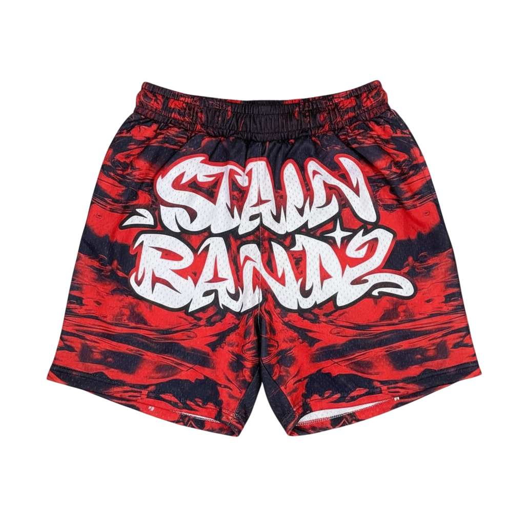 SB Studios 'Glow Shorts V2' Red & Black Shorts
