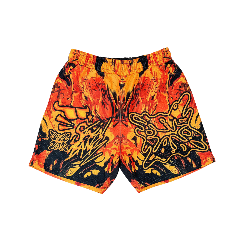 SB Studios 'Graffiti' Orange Shorts