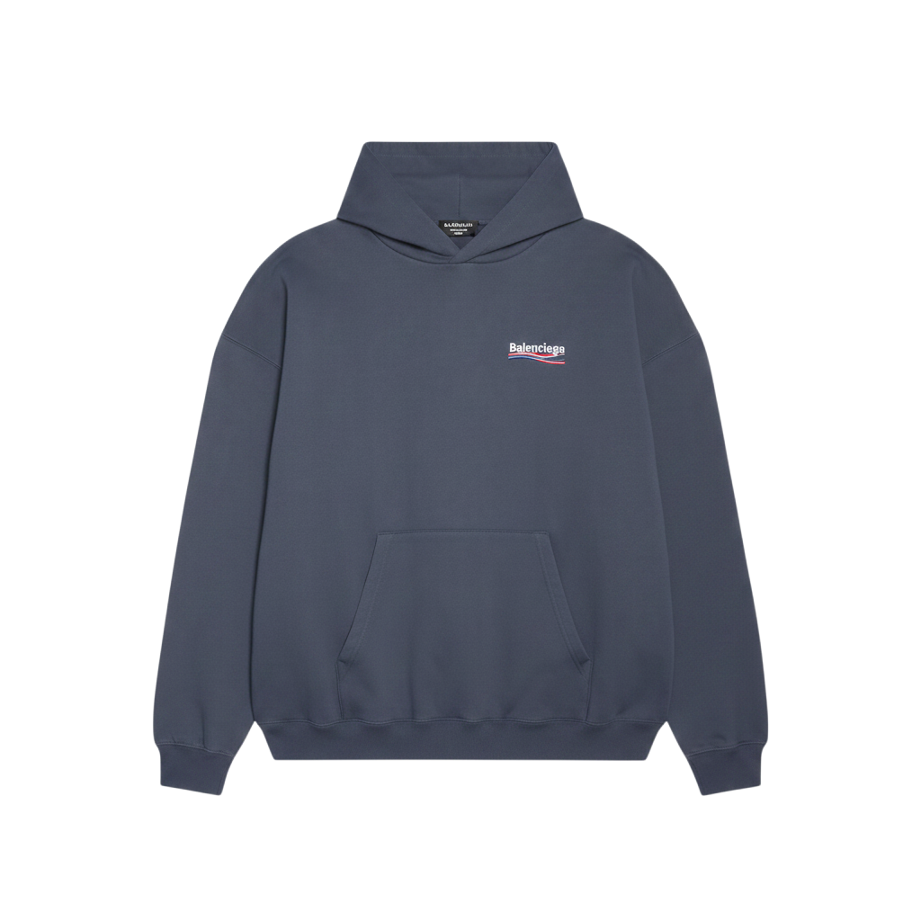 Balenciaga 'Embroidered Campaign Logo' Light Grey Hoodie