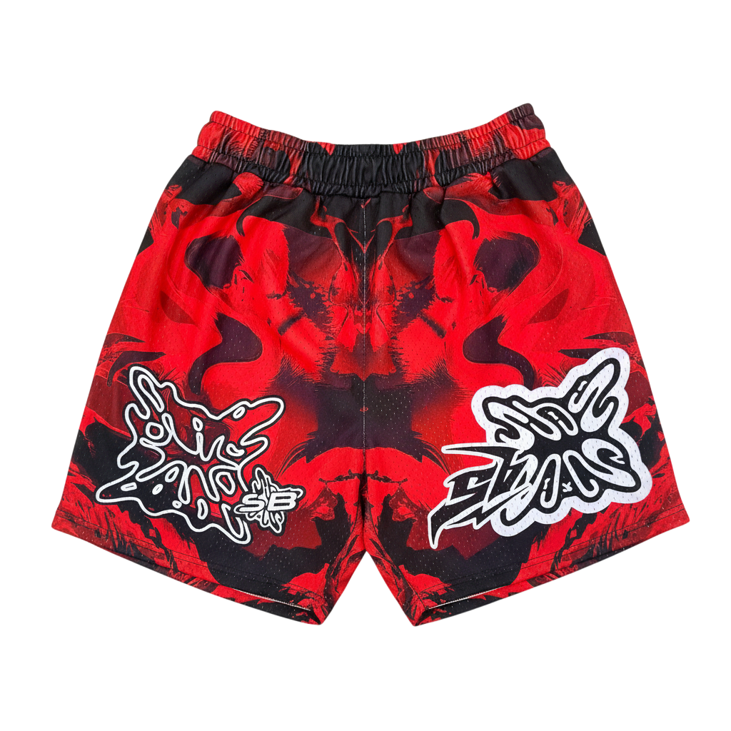 SB Studios 'Color Rush' Mango Red Shorts